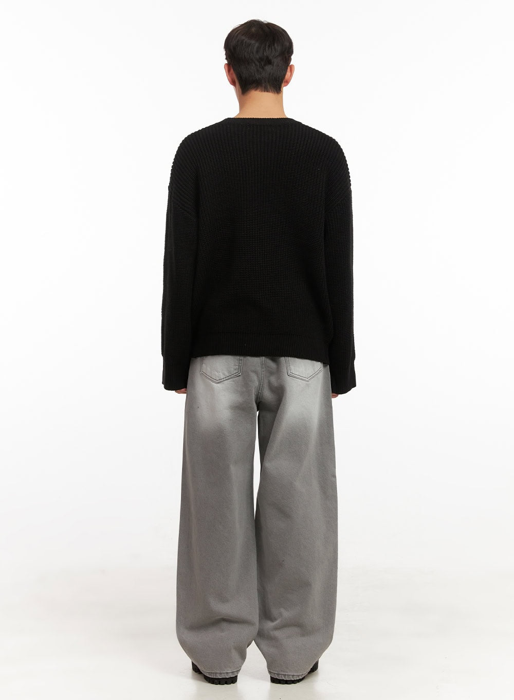 Men's Wide-Fit Washed Denim Jeans ID431