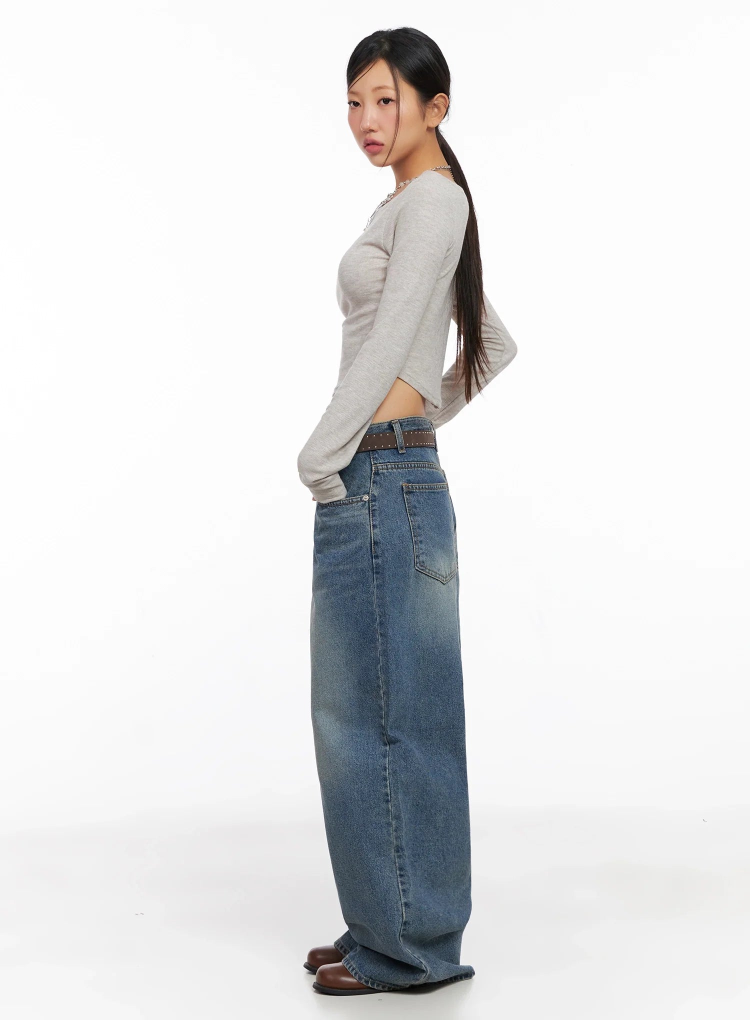 Slim Fit Wide Neck Crop Top IG527