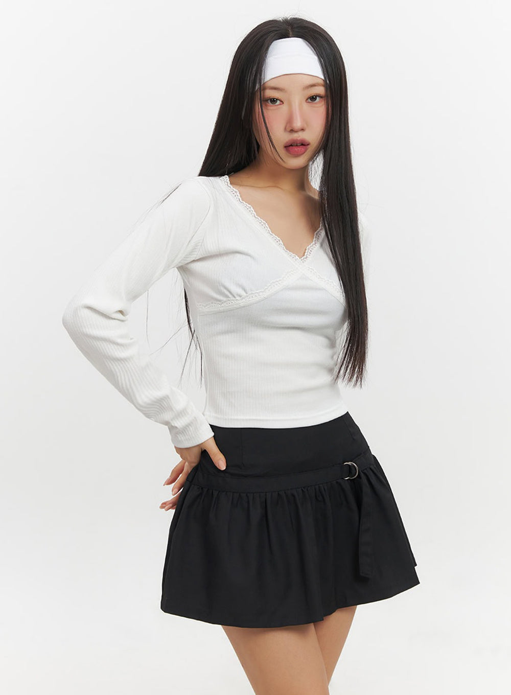 Lace V-Neck Crop Top IF510