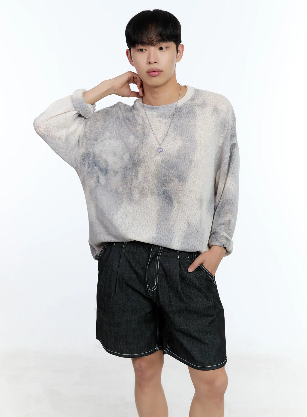 Men's Galaxy Gradient Knit Long Sleeve Tee IL517