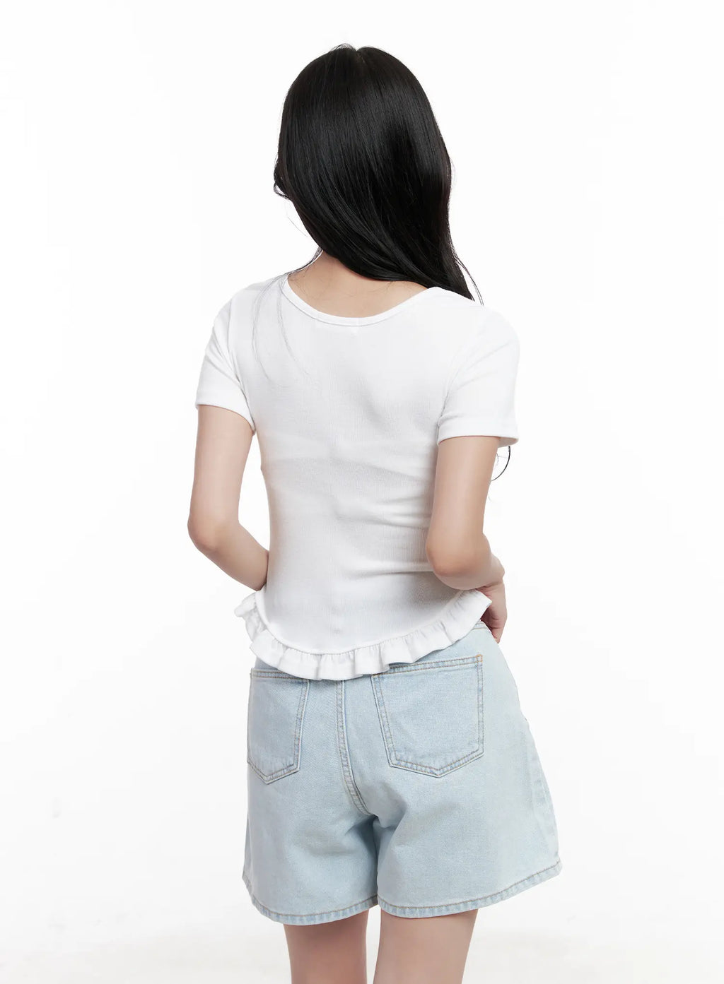 Ruffle Scoop-Neck Top CL516