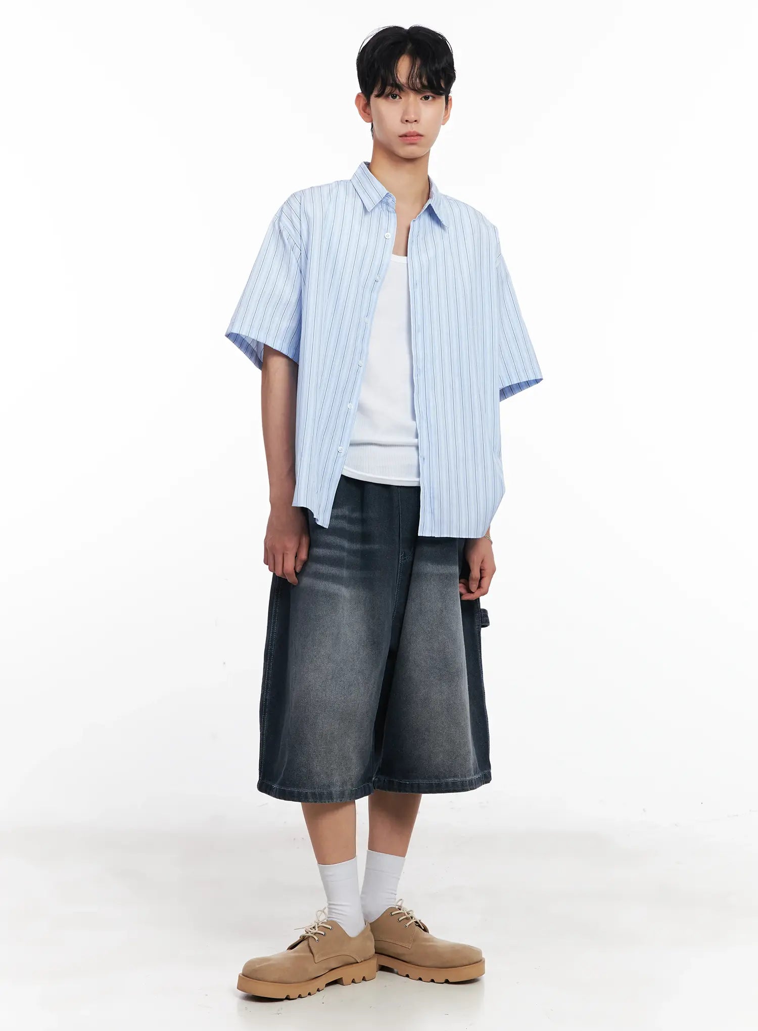 Men's Striped Button-Up Shirt IL504