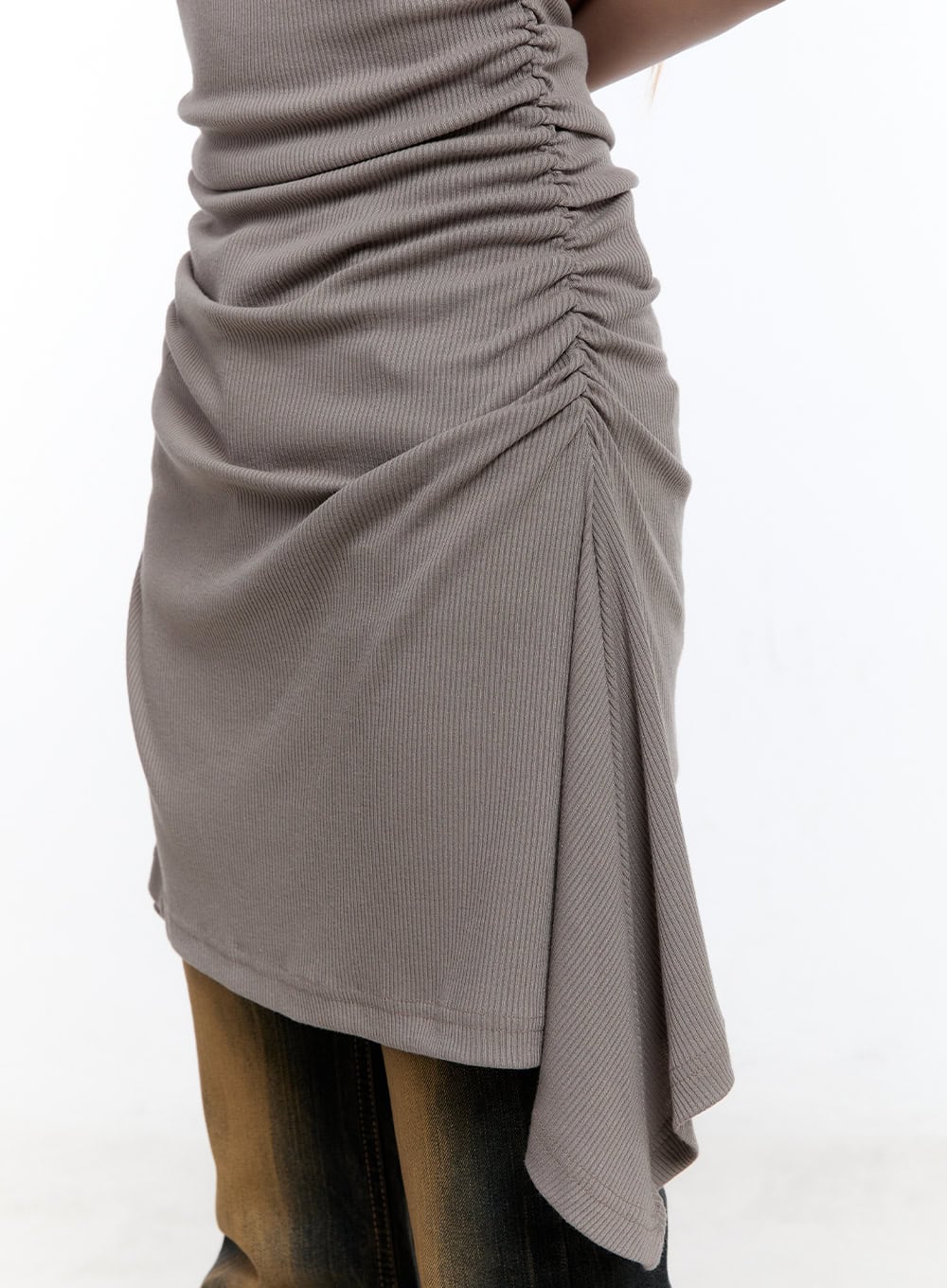 Shirred Strapless Tube Midi Dress CY530