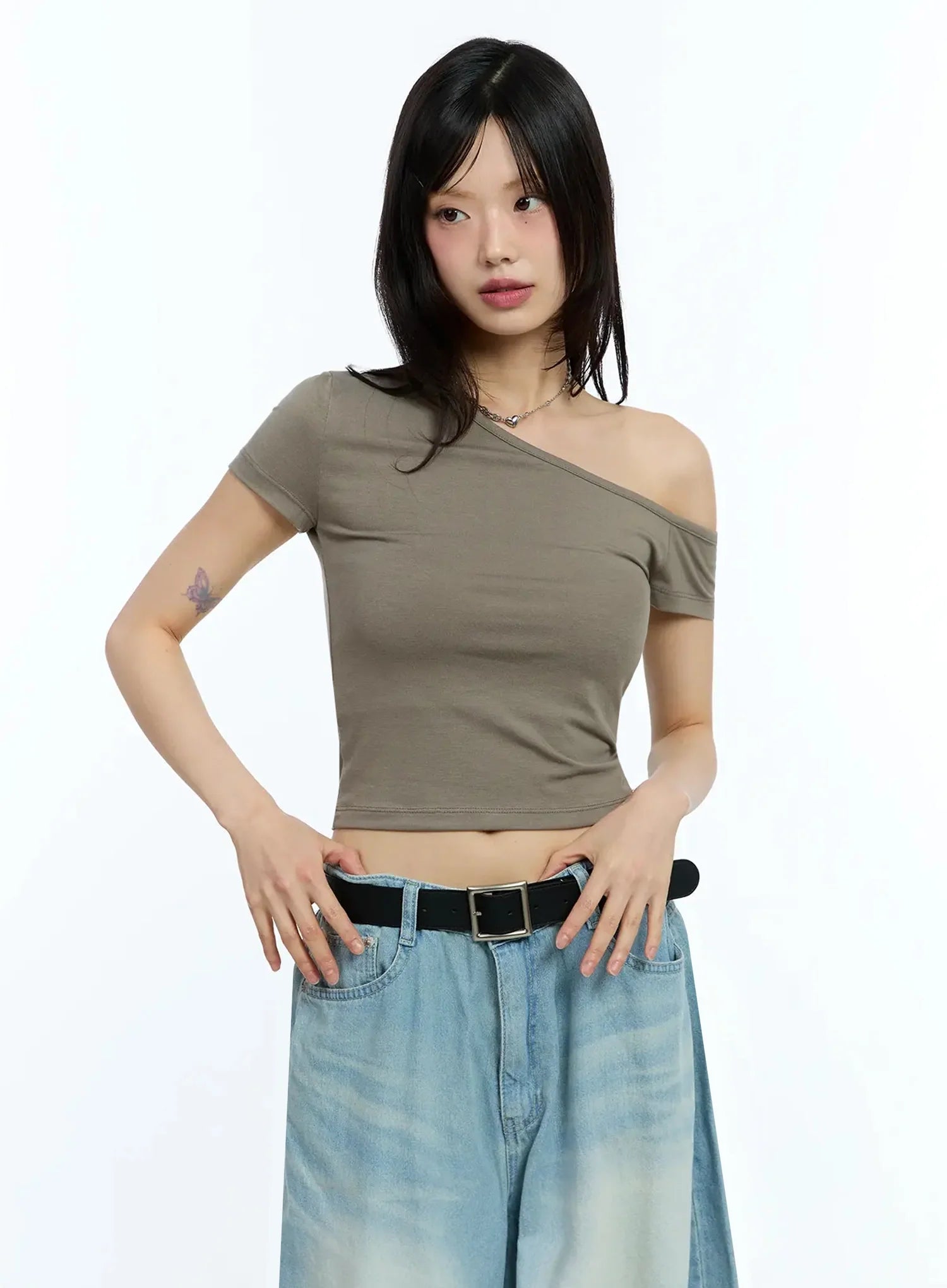 One-Shoulder Crop Top IU524