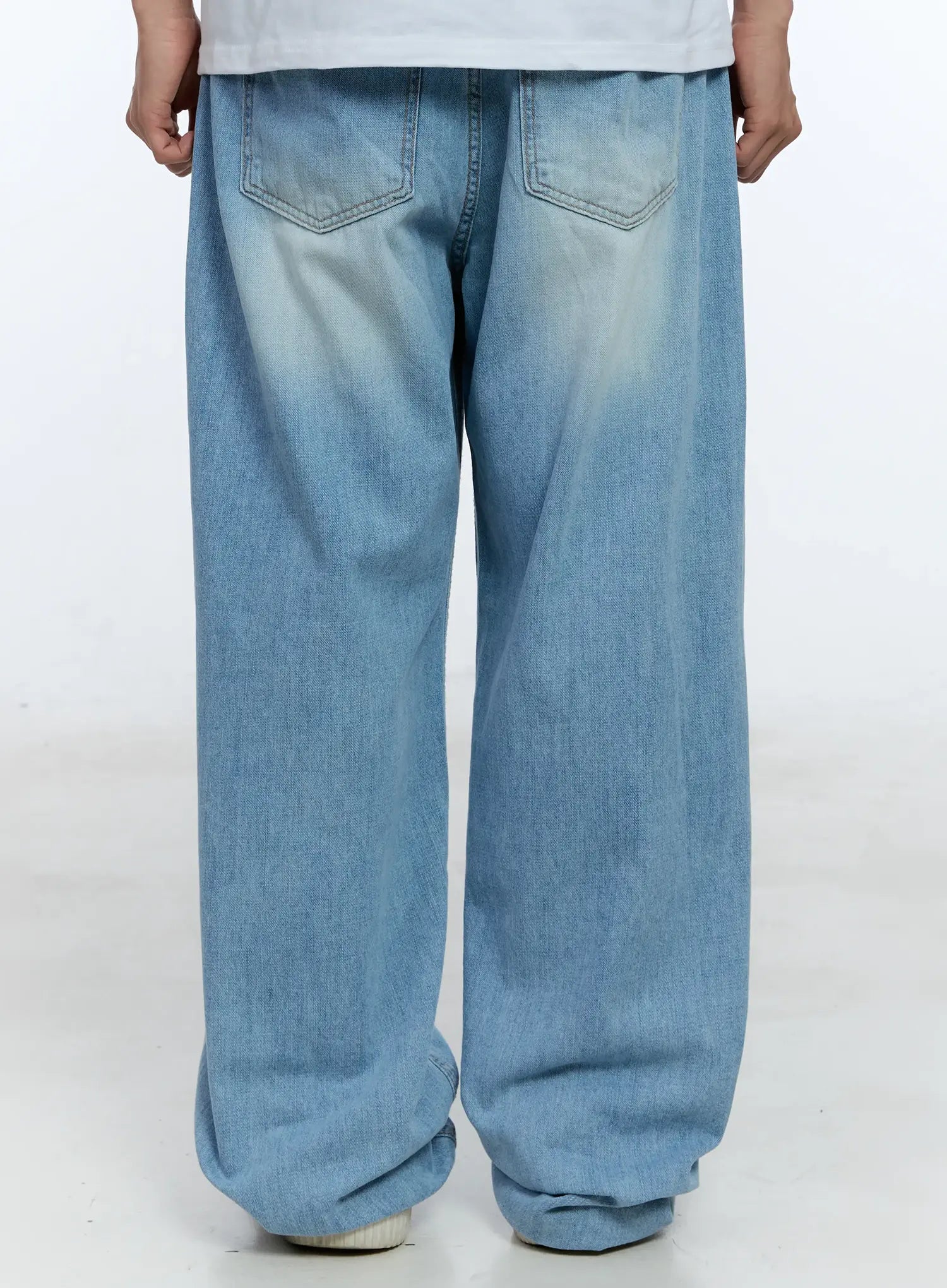 Men's Washed Wide Denim Pants IL517