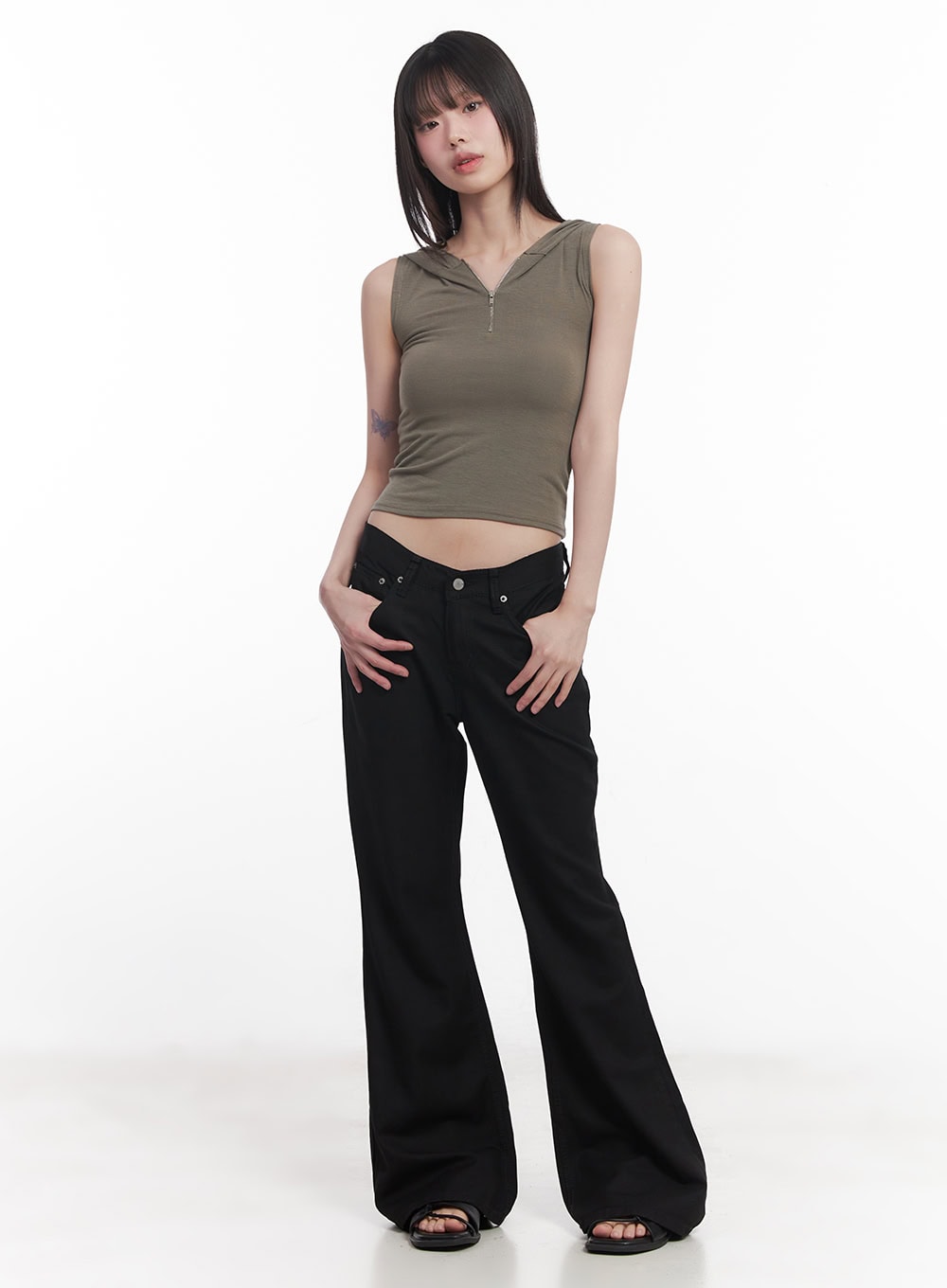 Quarter-Zip Sleeveless Hoodie CU505