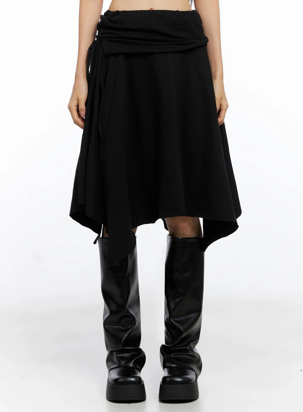 Layered Shirring Asymmetrical Skirt CO517