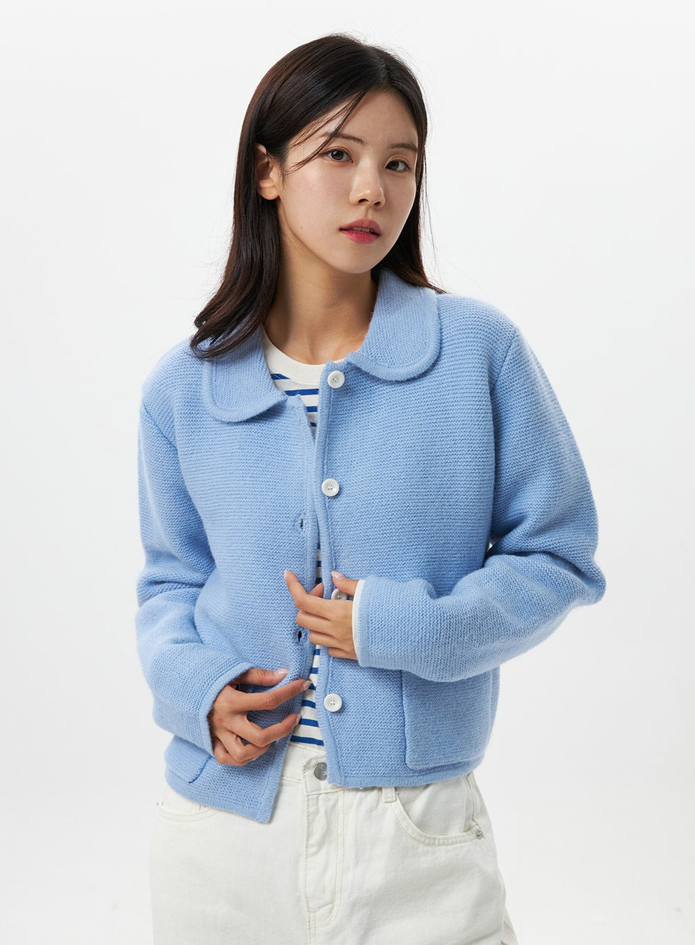 Stripe Cotton Long Sleeve Top OS321