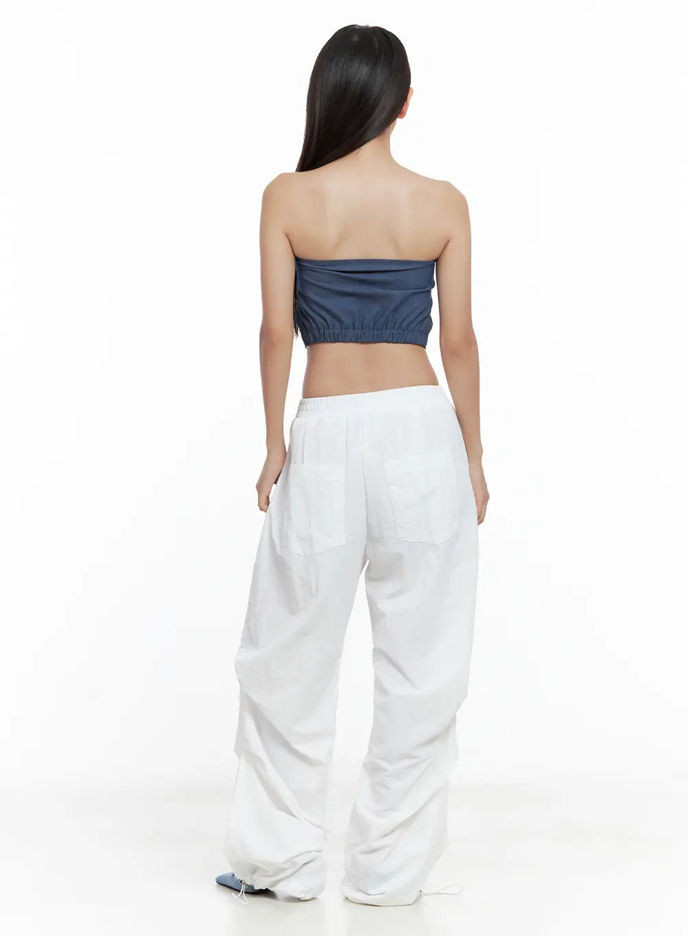 Pintuck Rivet Wide-Leg Joggers CL508