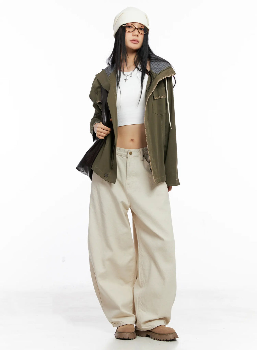 Two-Tone Embroidered Cotton Hoodie Jacket CS511