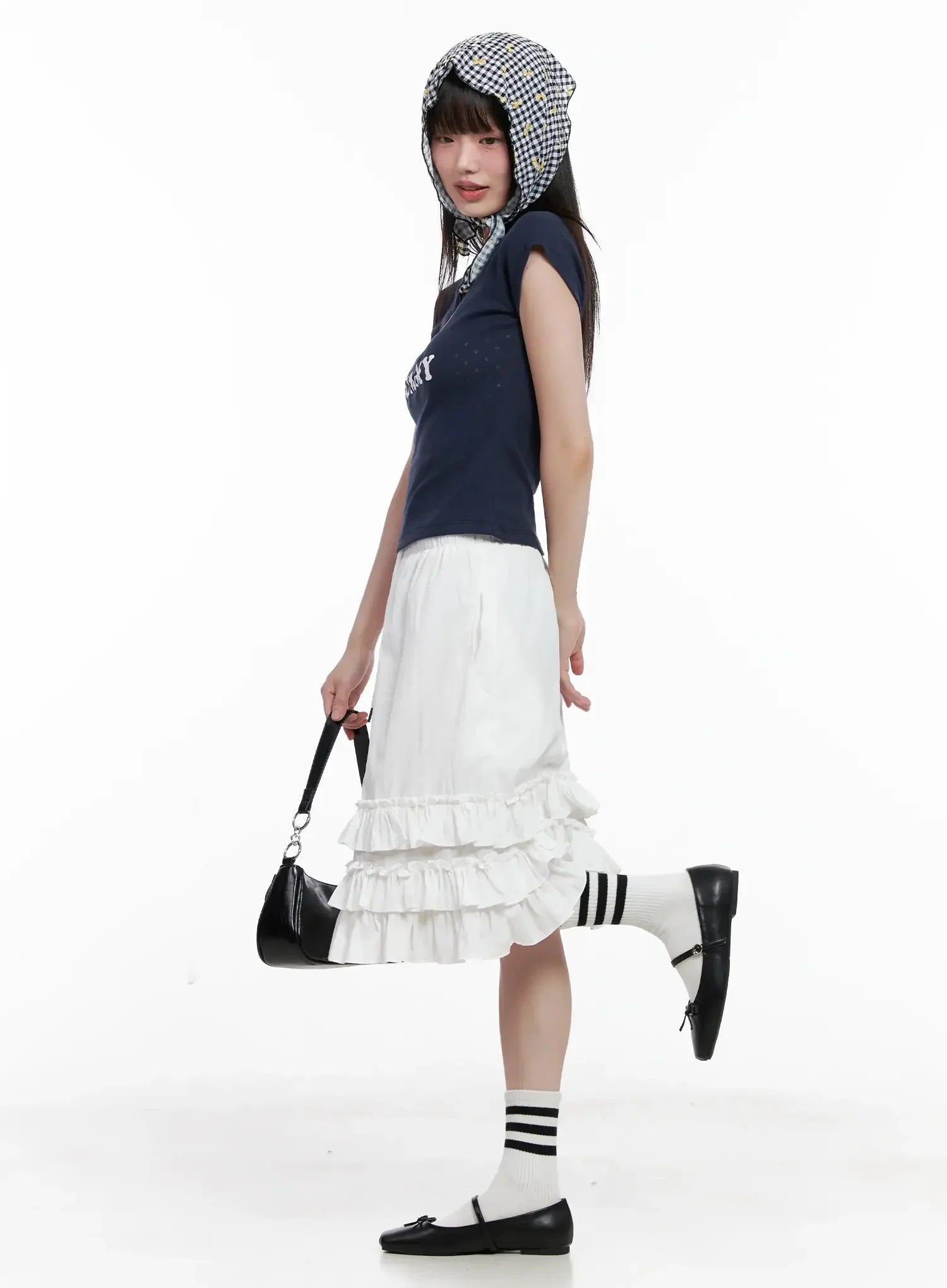 Gingham Ribbon Hair Scarf IL528