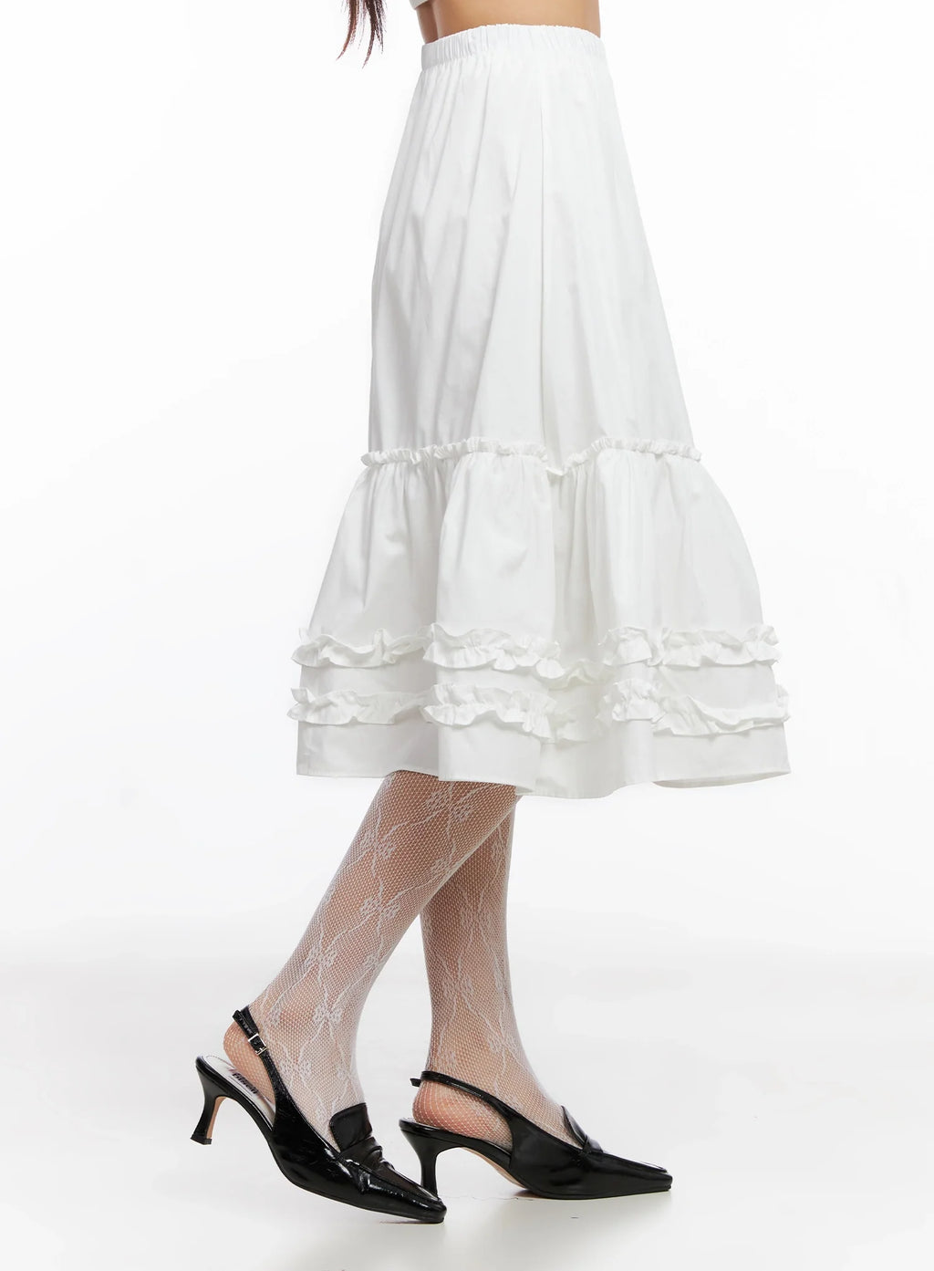Ruffle Layered Midi Skirt IG527