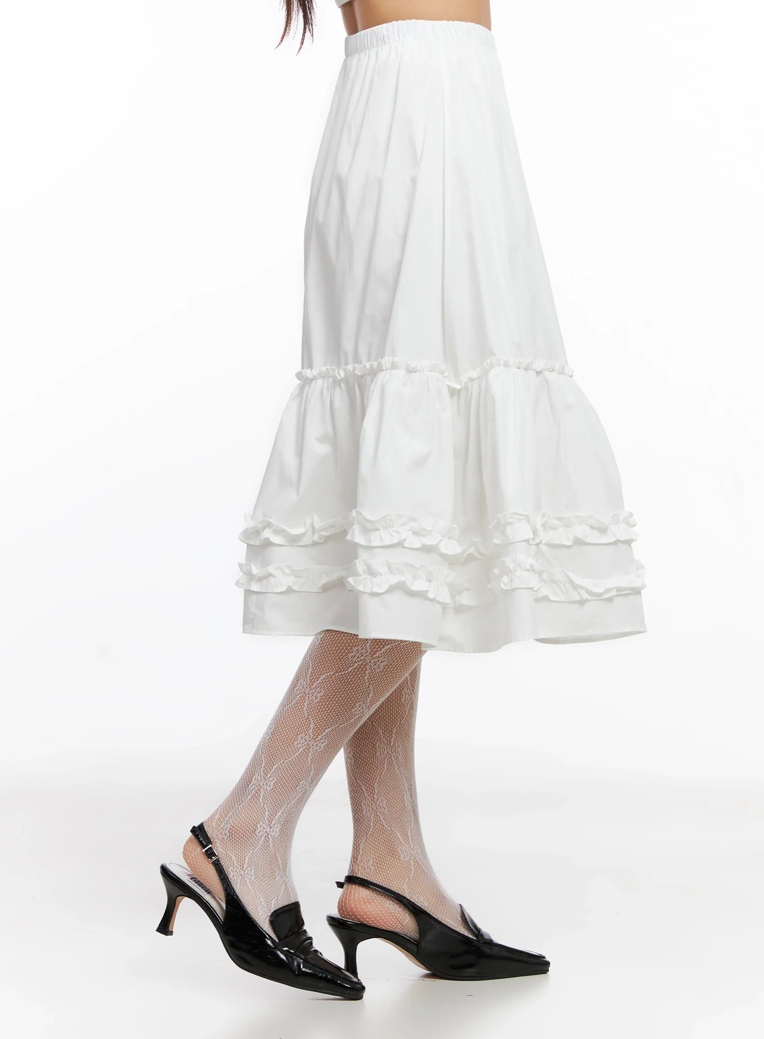 Ruffle Layered Midi Skirt IG527