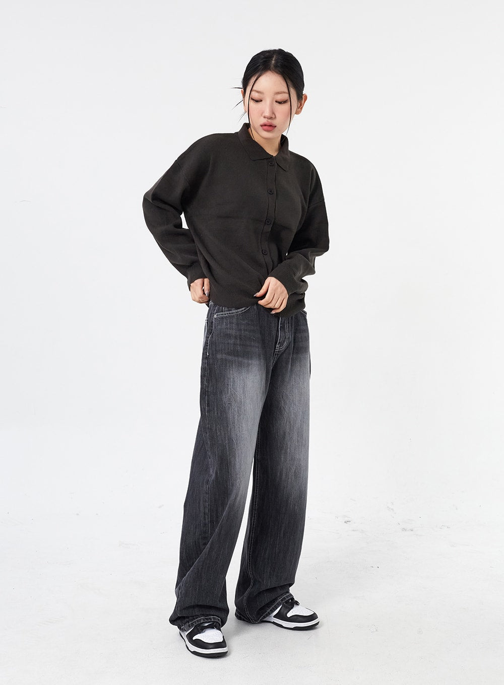 Button Collar Cardigan CM315