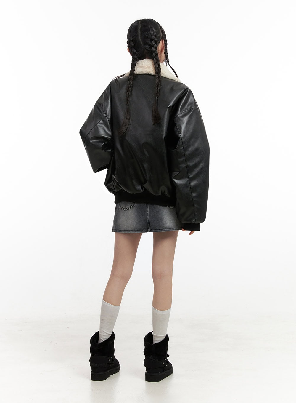 Urban Zip-Up Faux Leather Jacket IN427