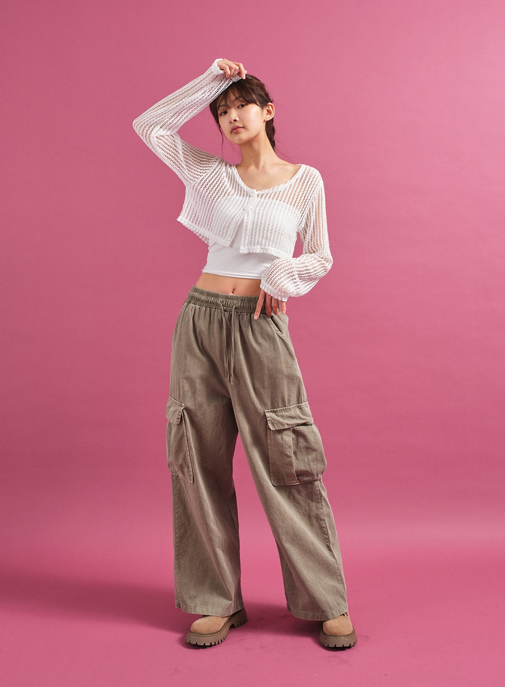 Sheer Mesh Crop Cardigan CY17