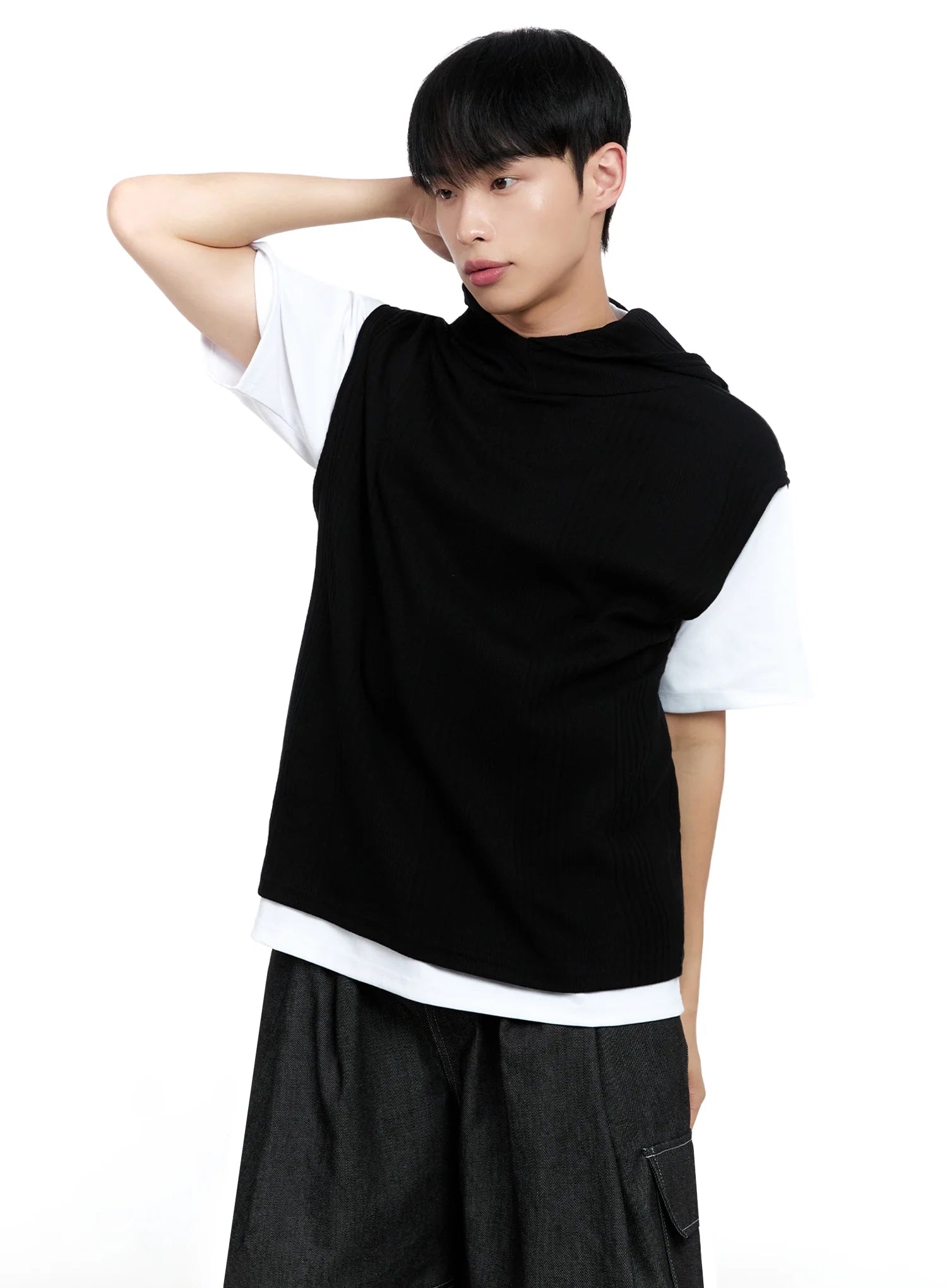 Men's Knit Tank Hoodie IG520