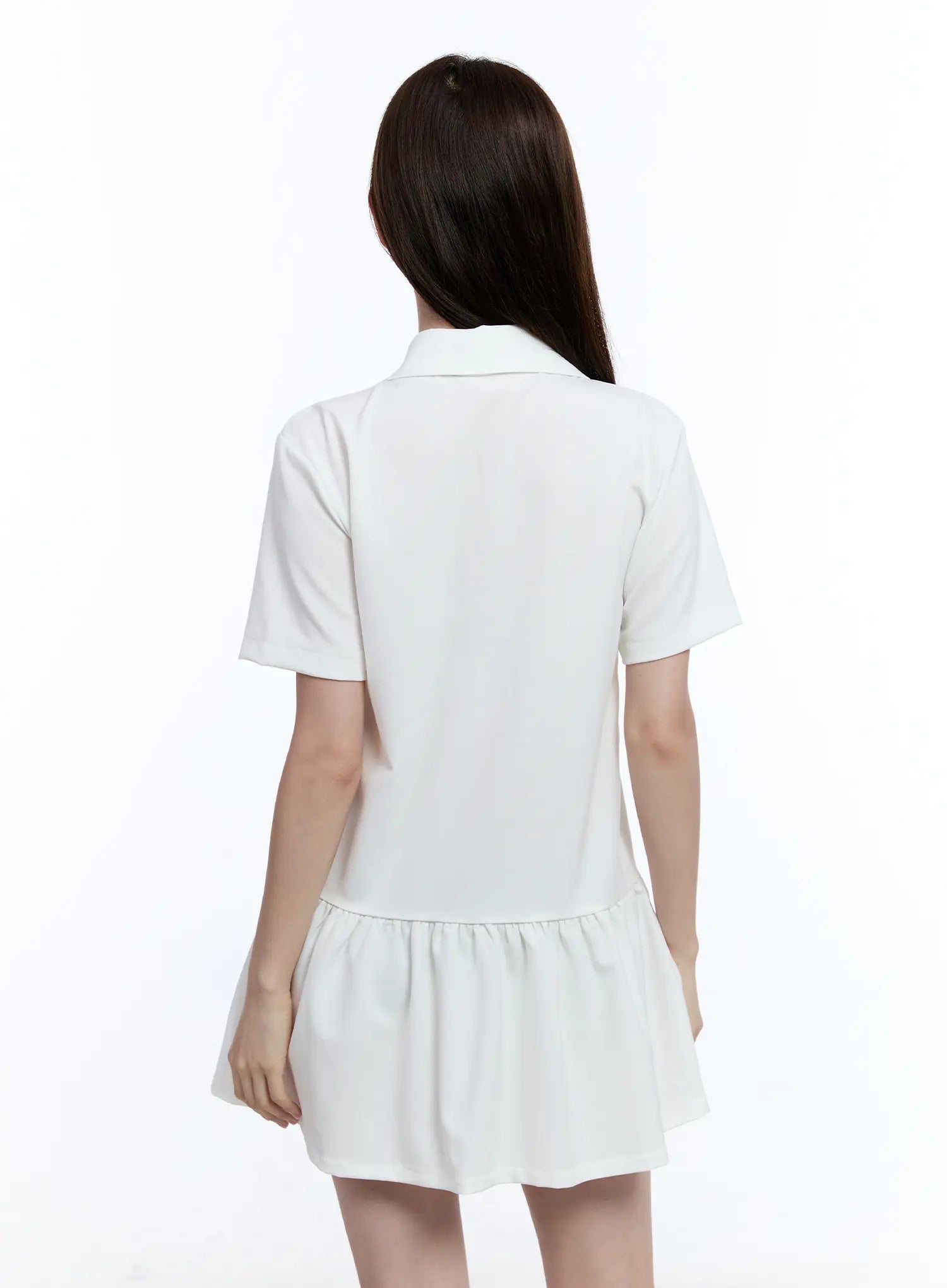 Collared Frill Mini Dress CU513