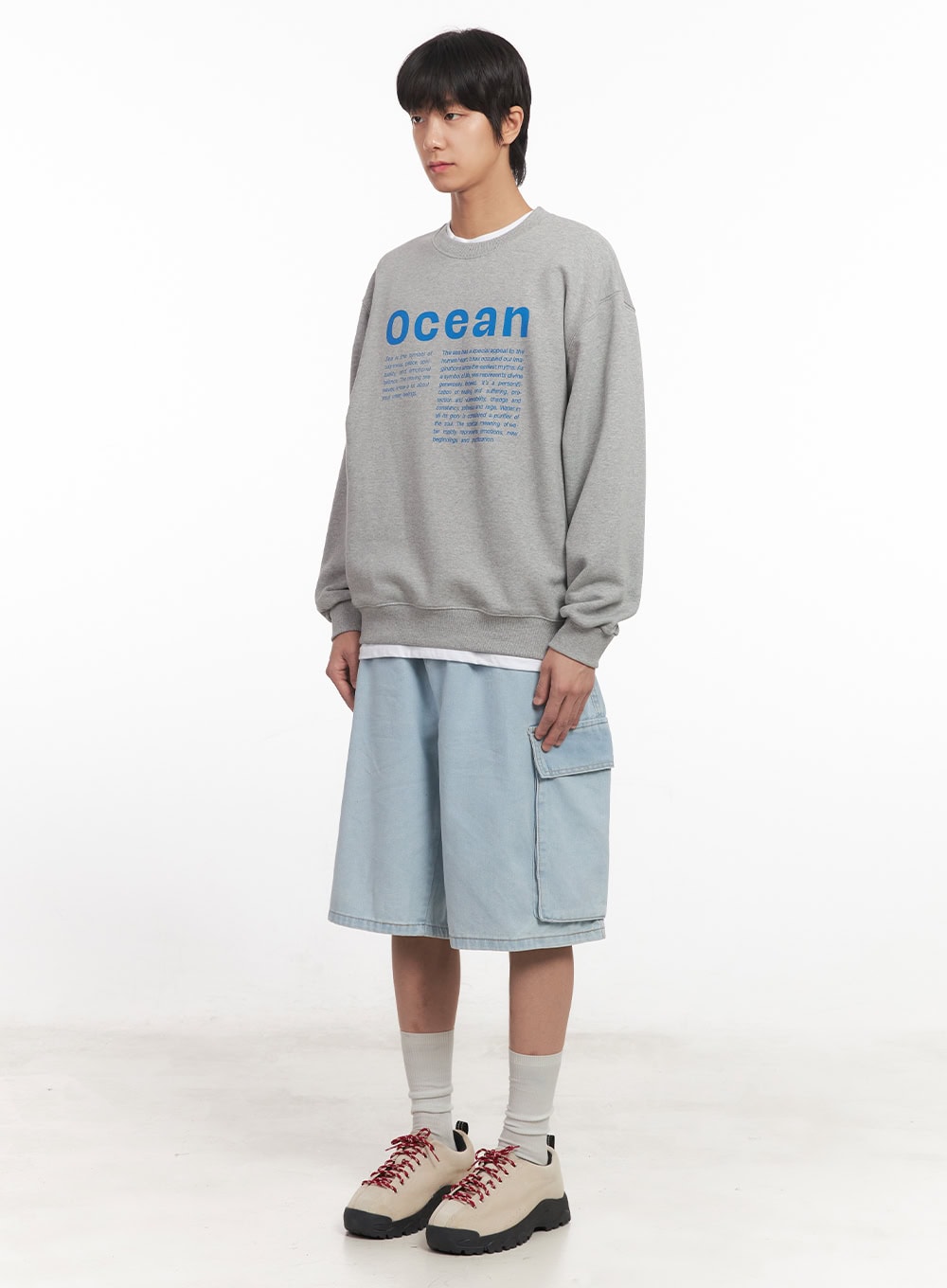 Men's Loose-Fit Graphic Crew Neck IA511