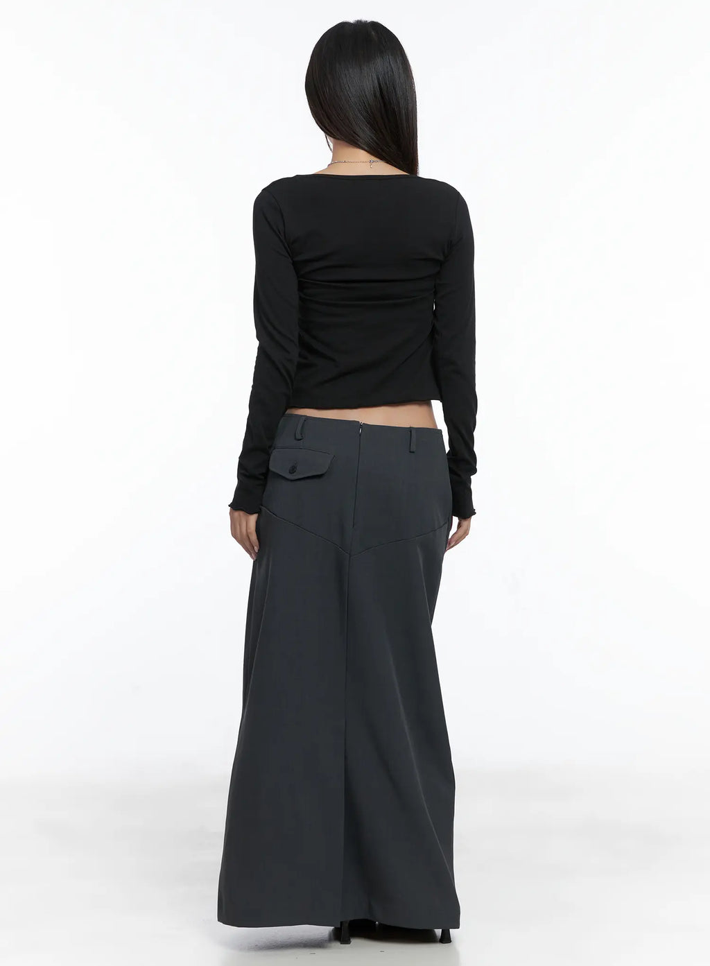 Classic Button Maxi Skirt CS502