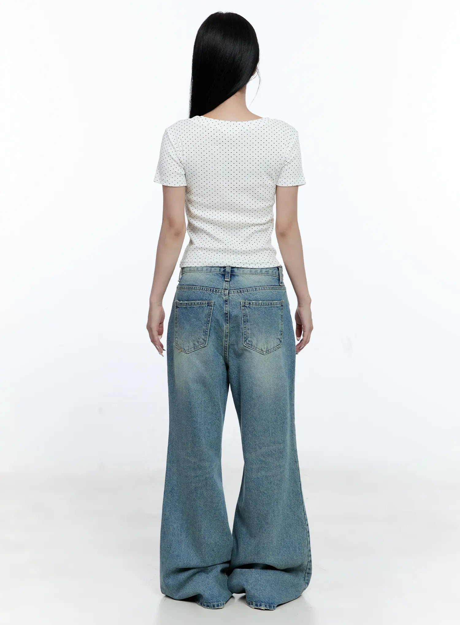 Polka-Dot V-Neck Top CG512