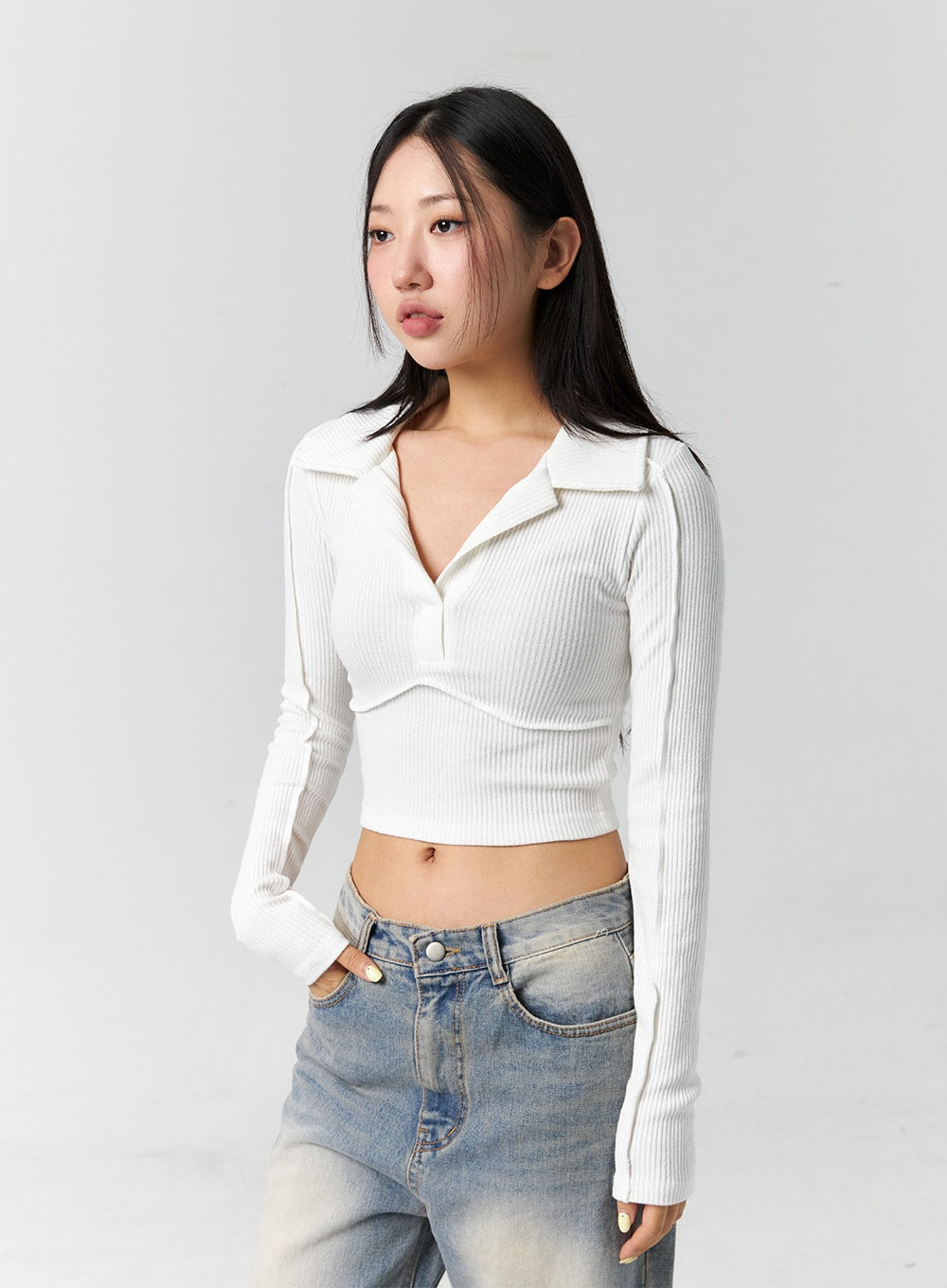 Collar Crop Top CS308