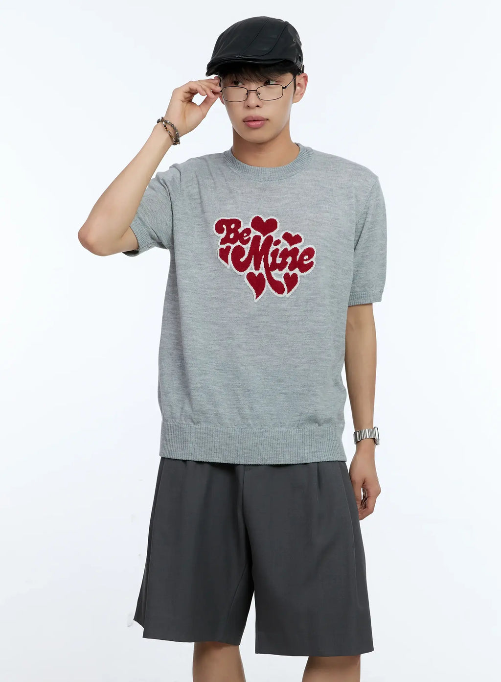 Men's Be Mine Embroidered Knit Tee IL517