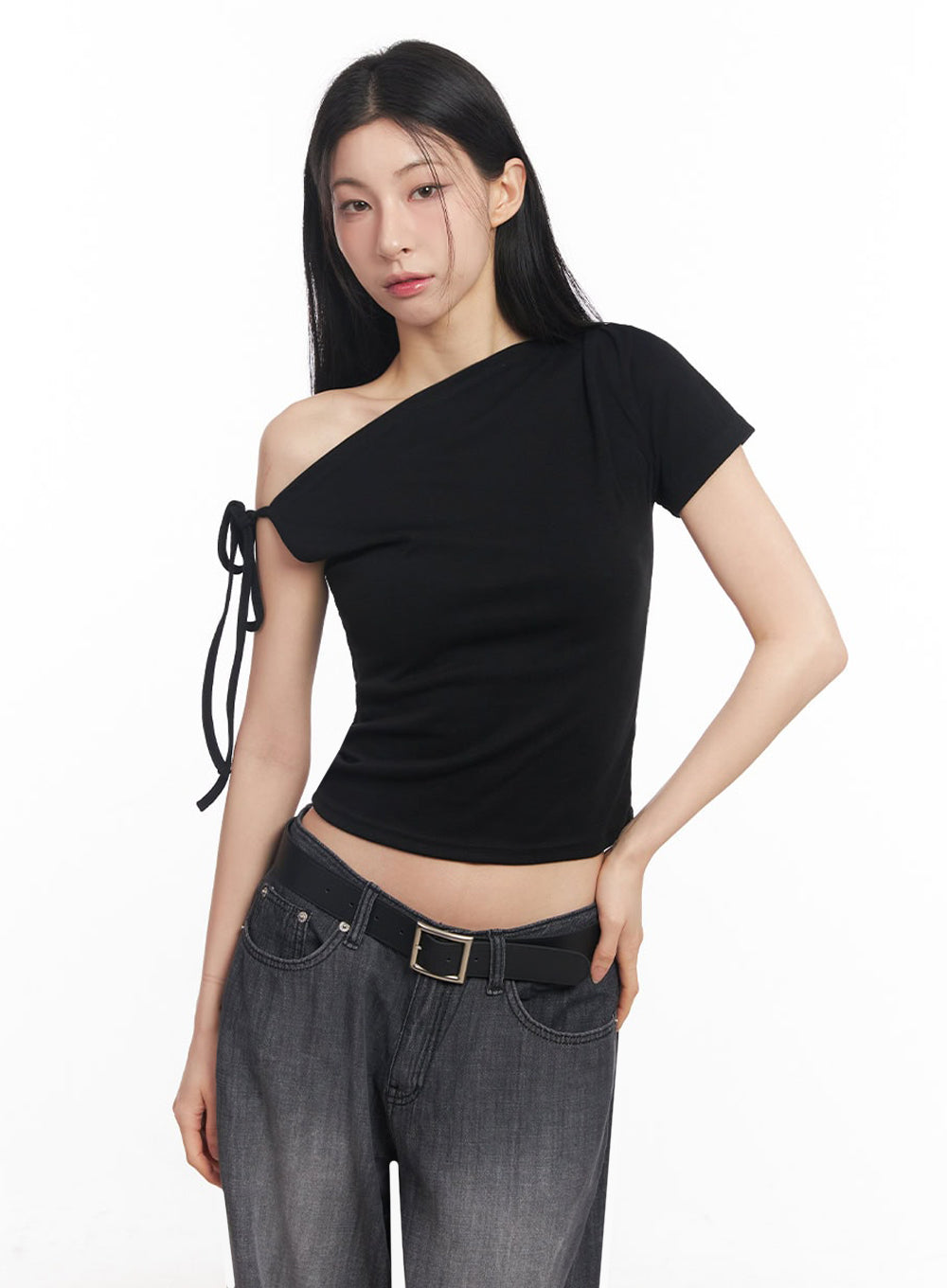 One-Shoulder Ribbon Top IY529