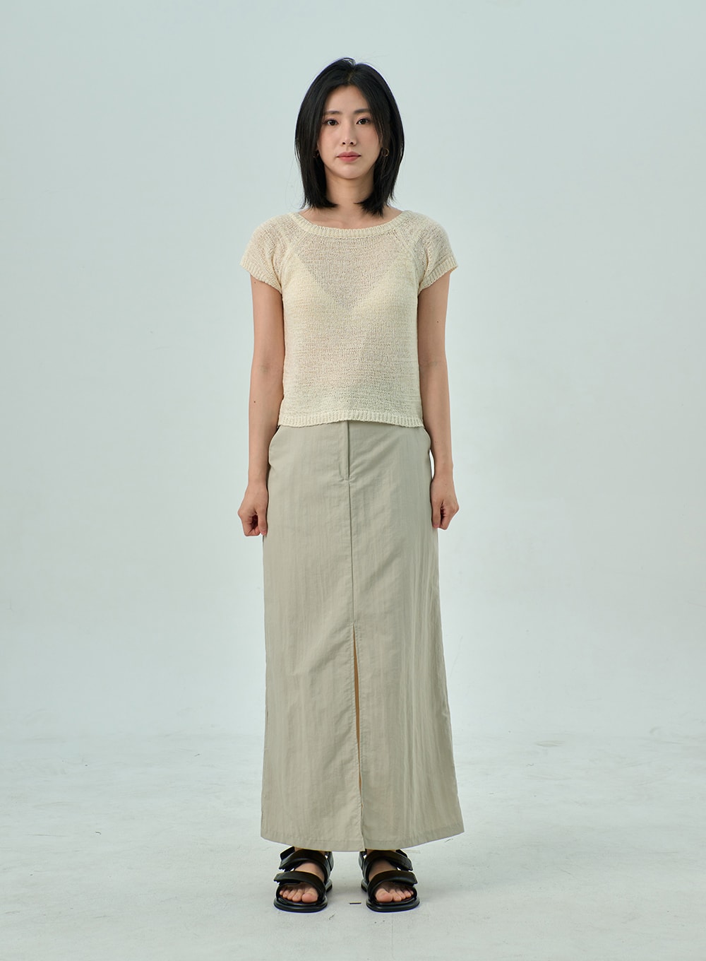 Short Sleeve Mesh Sweater OY310