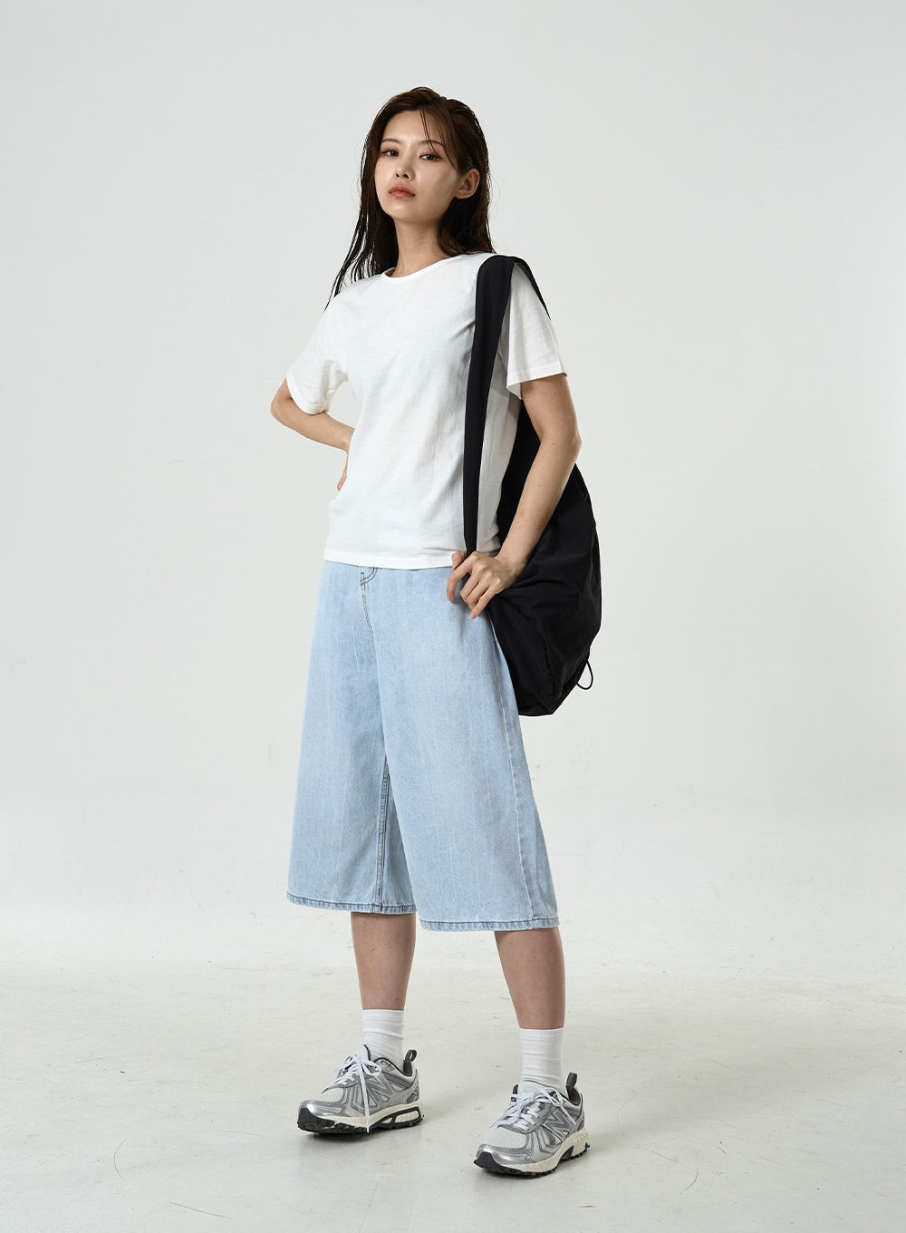 Basic Long Denim Shorts CU7