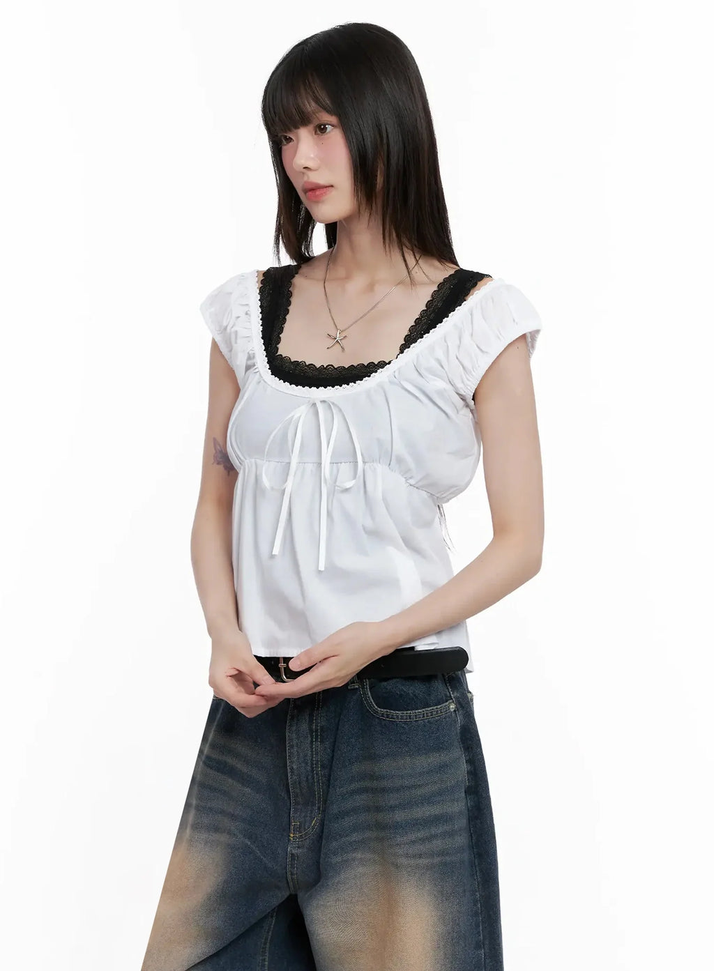 Lace Detail Blouse IL531