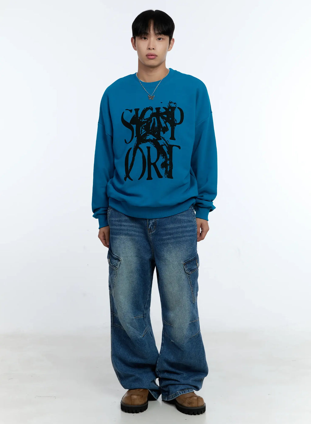 Men's Grunge Graphic Sweatshirt IG515