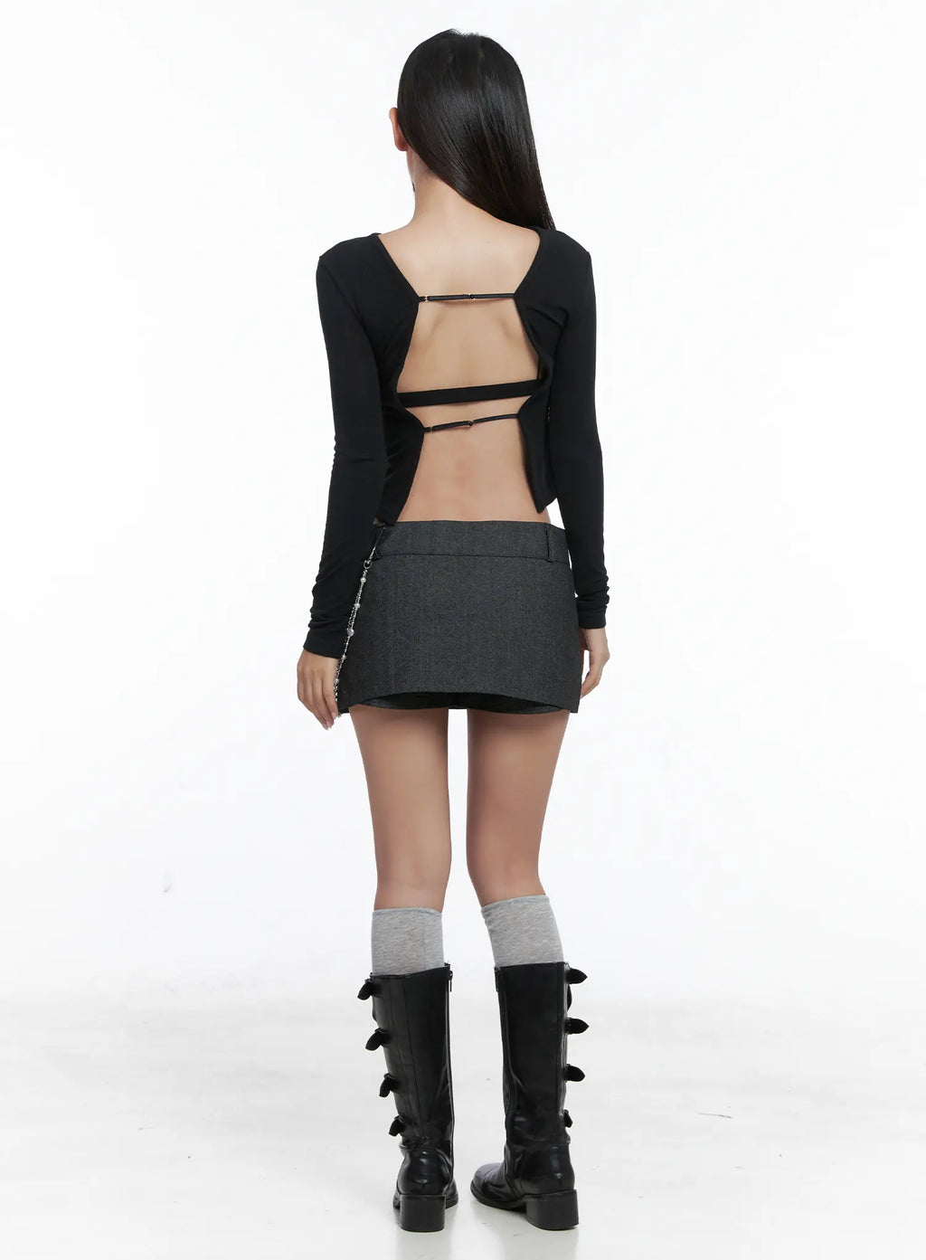 Chic Strappy Open Back Tee CS503