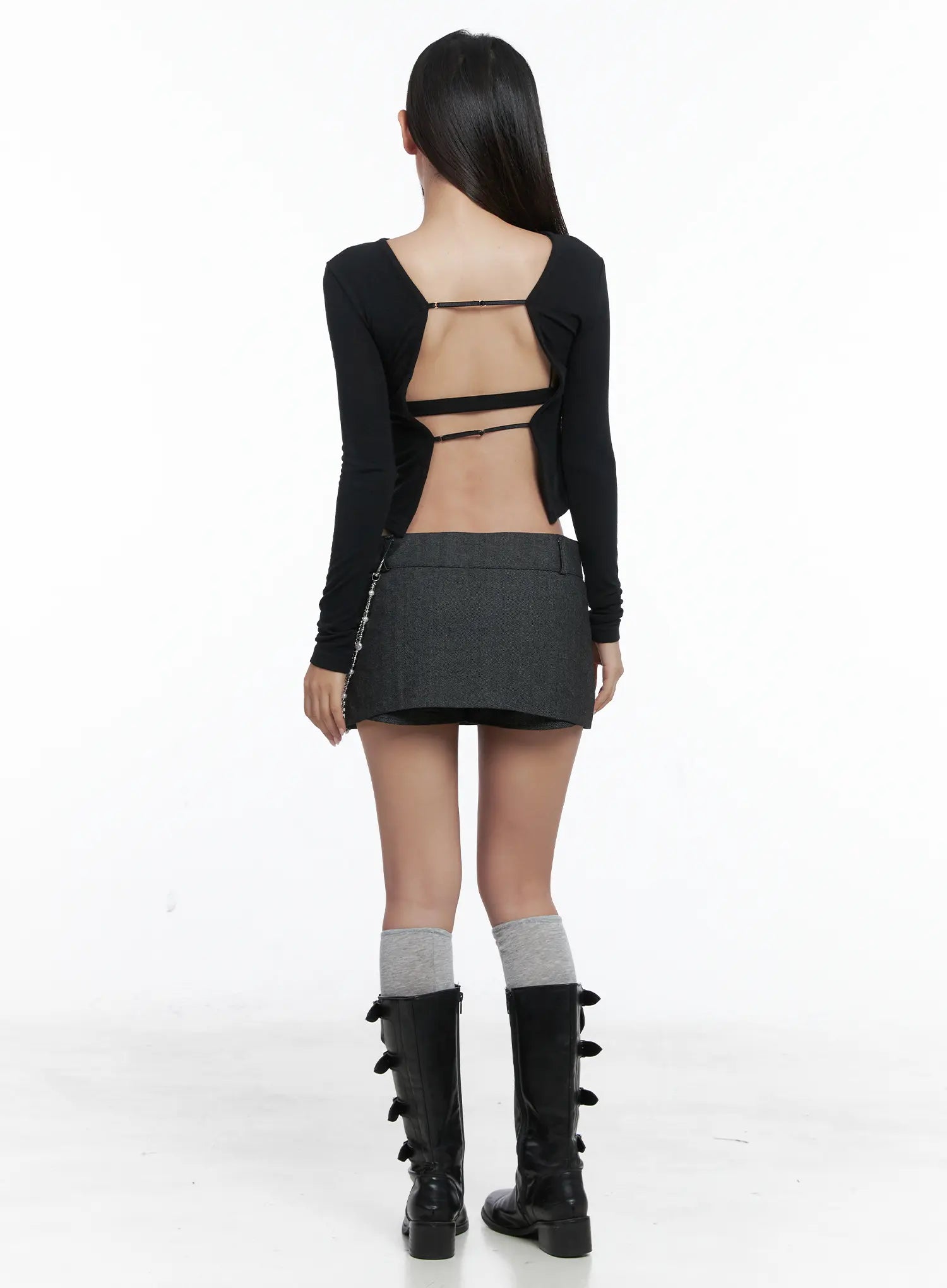 Chic Strappy Open Back Tee CS503