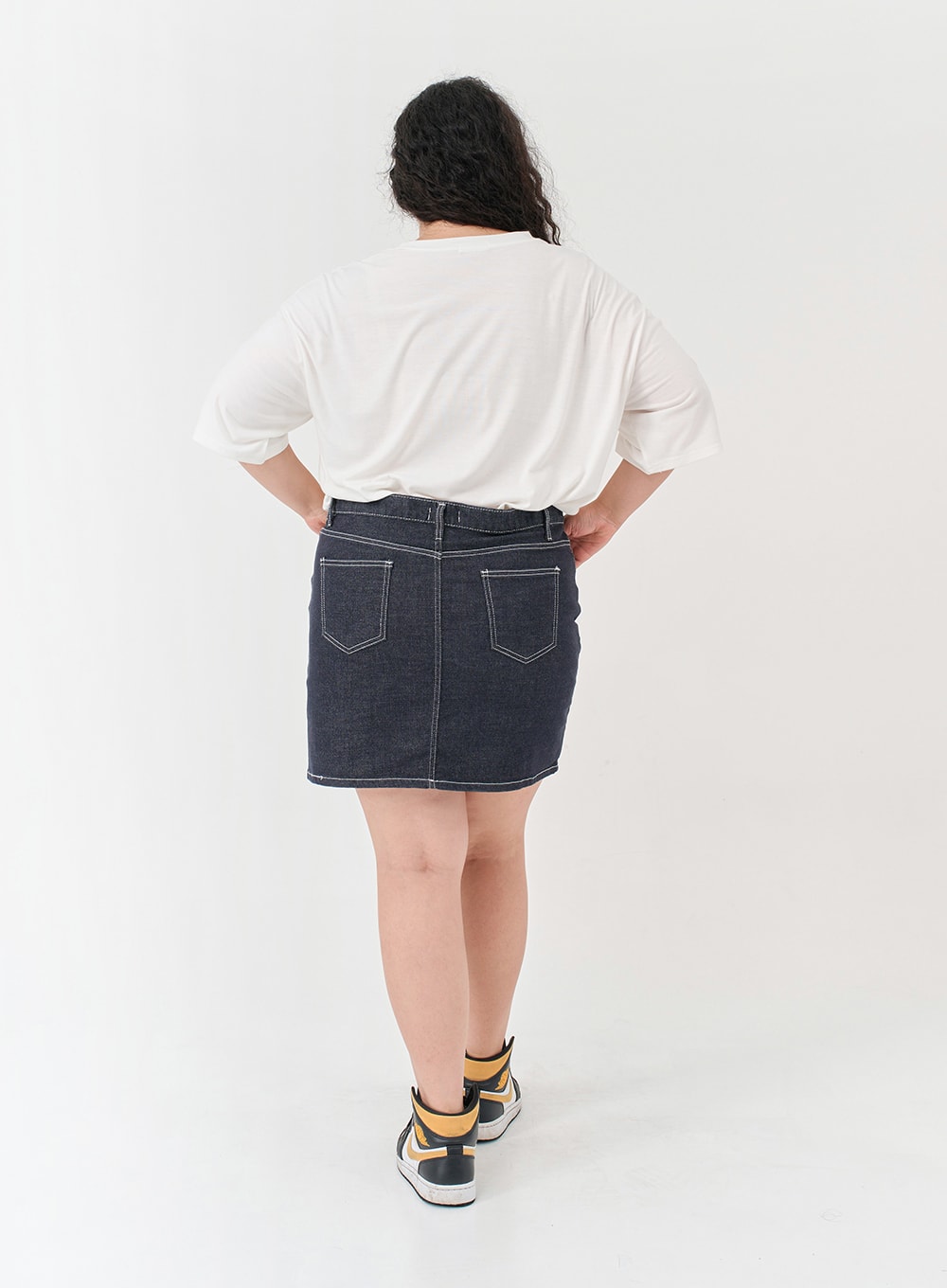 Plus Stitch Span Denim Skort IG09