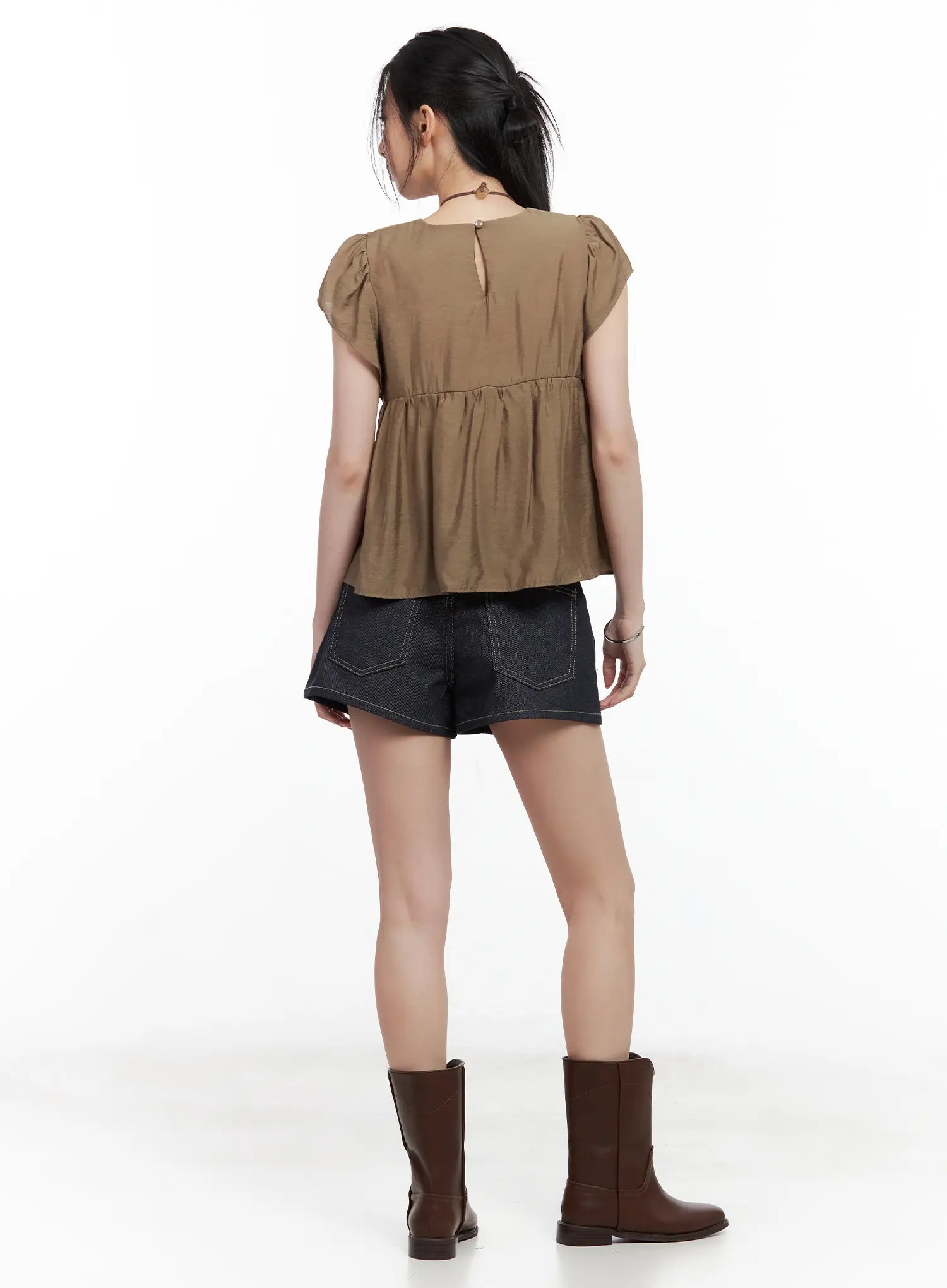 Tiered Puff-Sleeve Blouse CL501