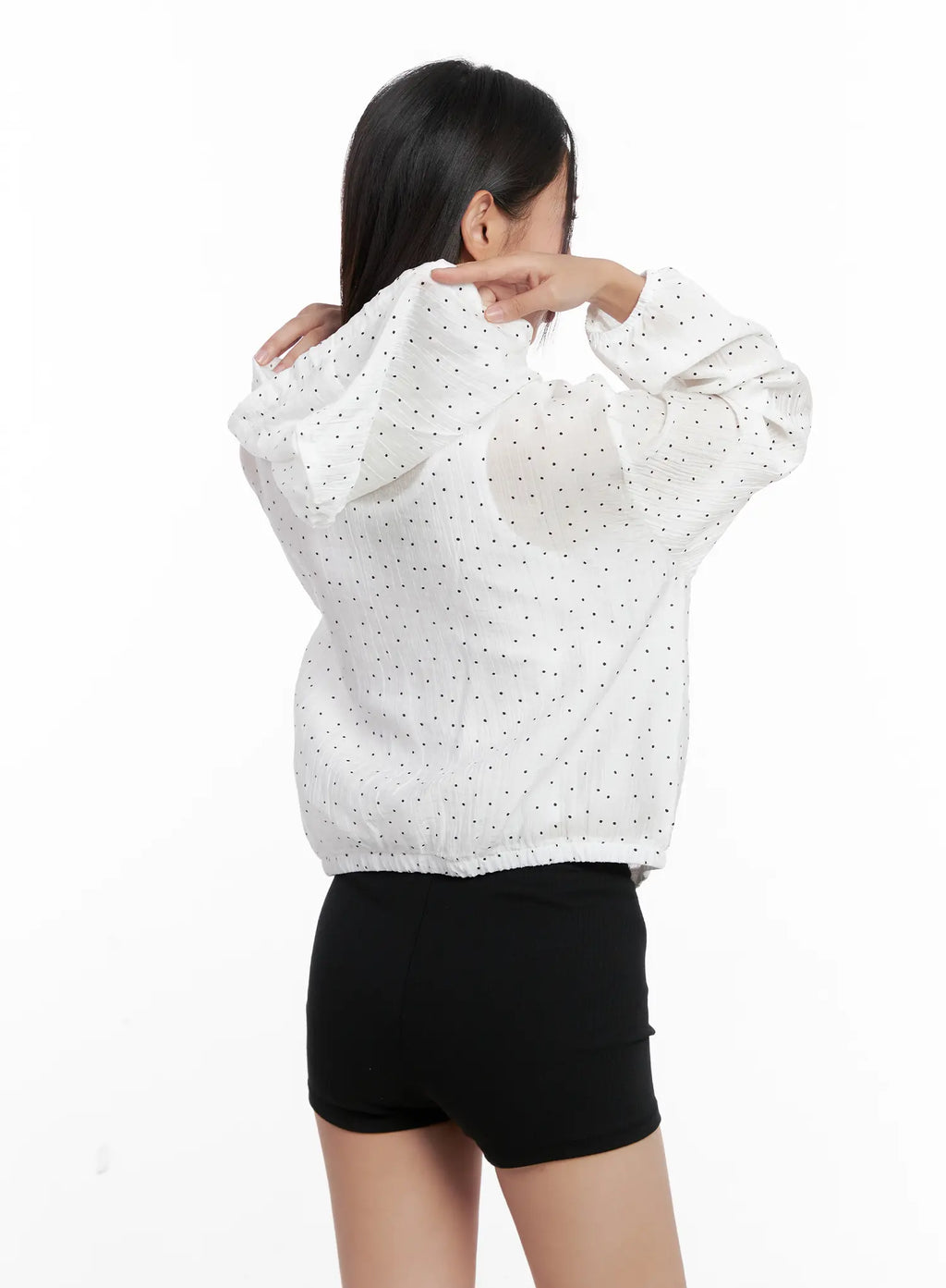 Polka-Dot Ruffle Windbreaker CL521