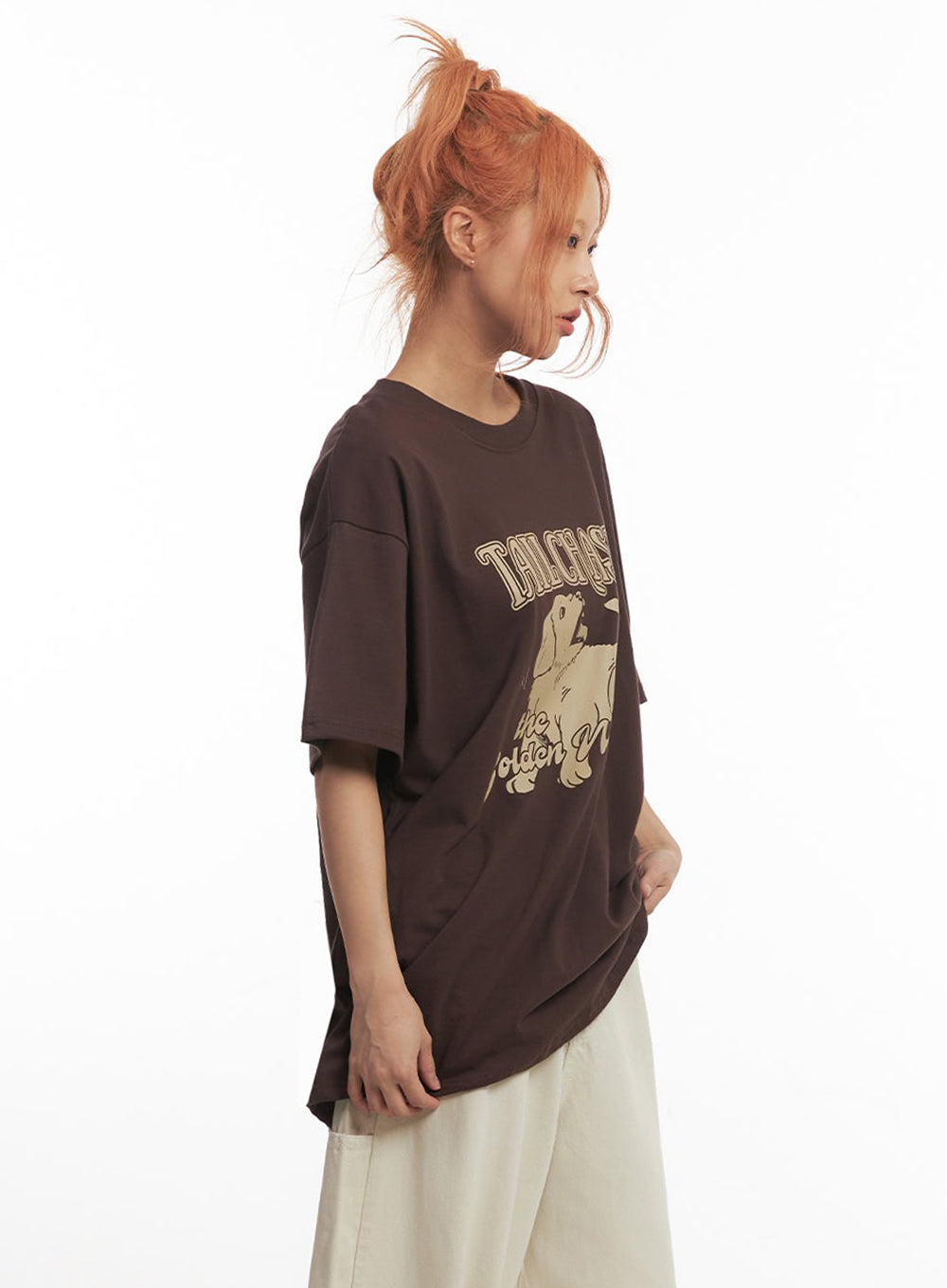 Golden Pup Graphic Oversize T-Shirt IM528