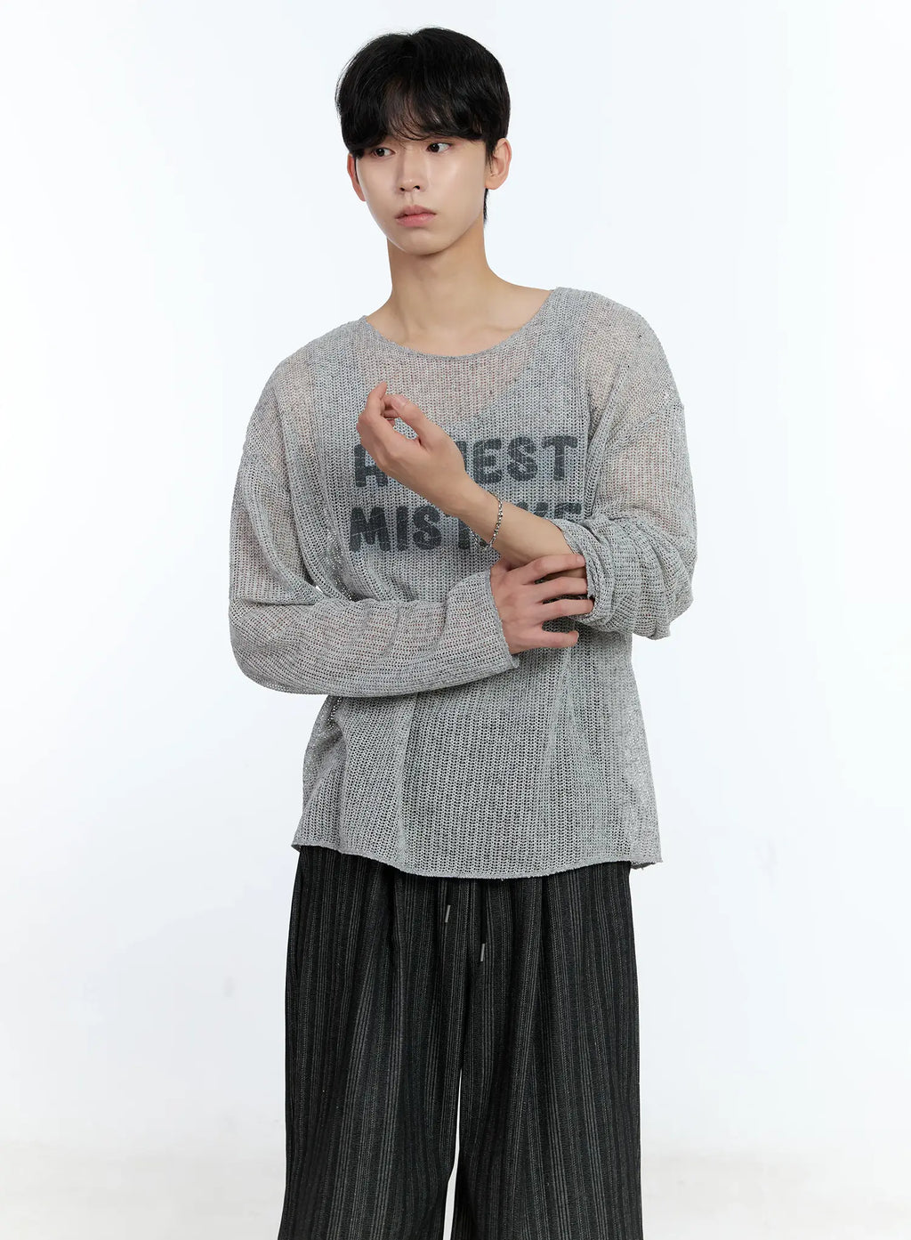 Men's Mesh Long Sleeve Graphic Top IG501