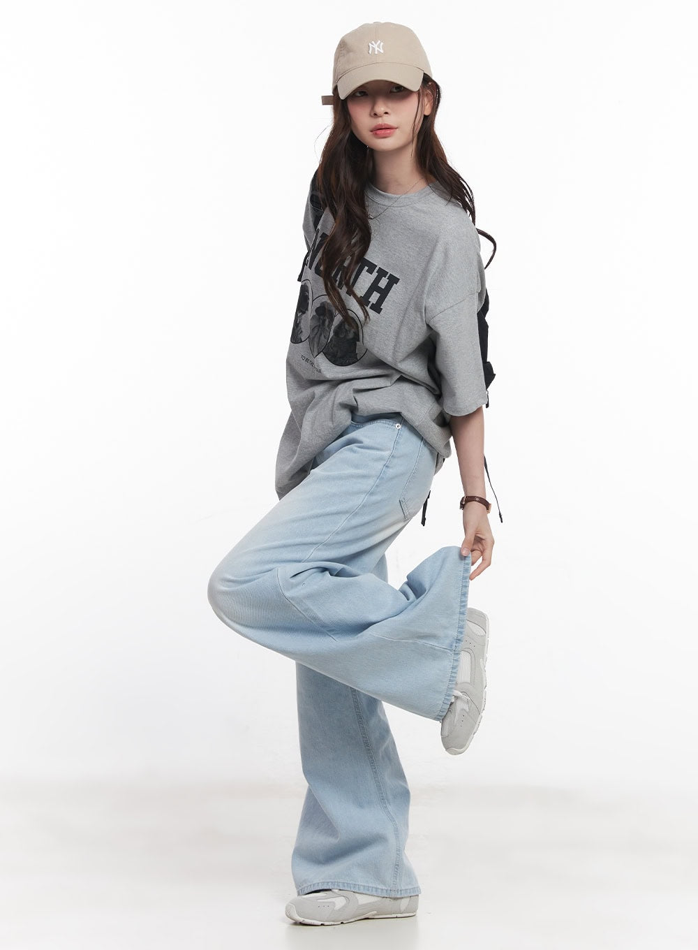 Judie Washed Wide-Leg Jeans CY519