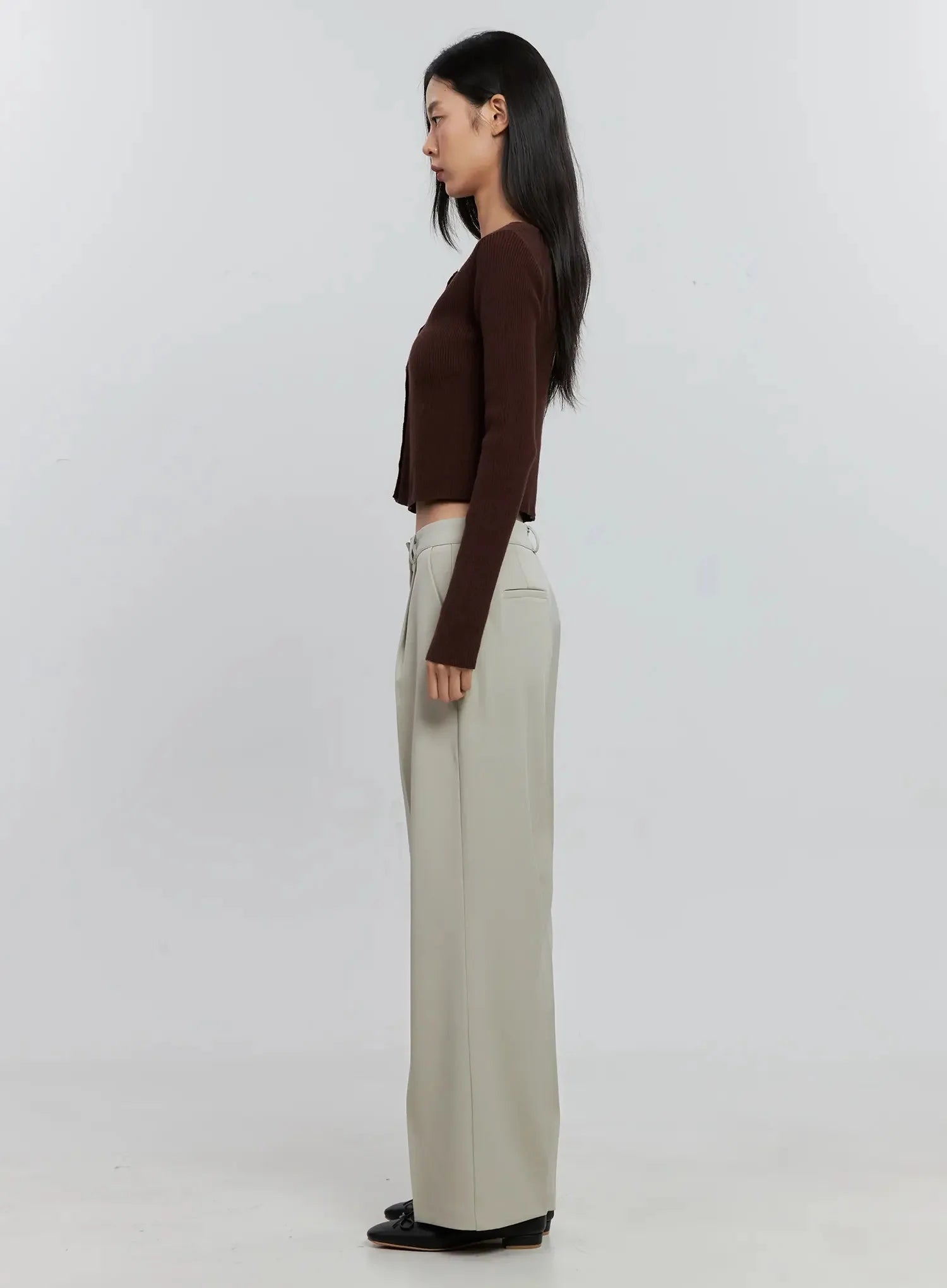 Ribbed Button-Up Cardigan IS516