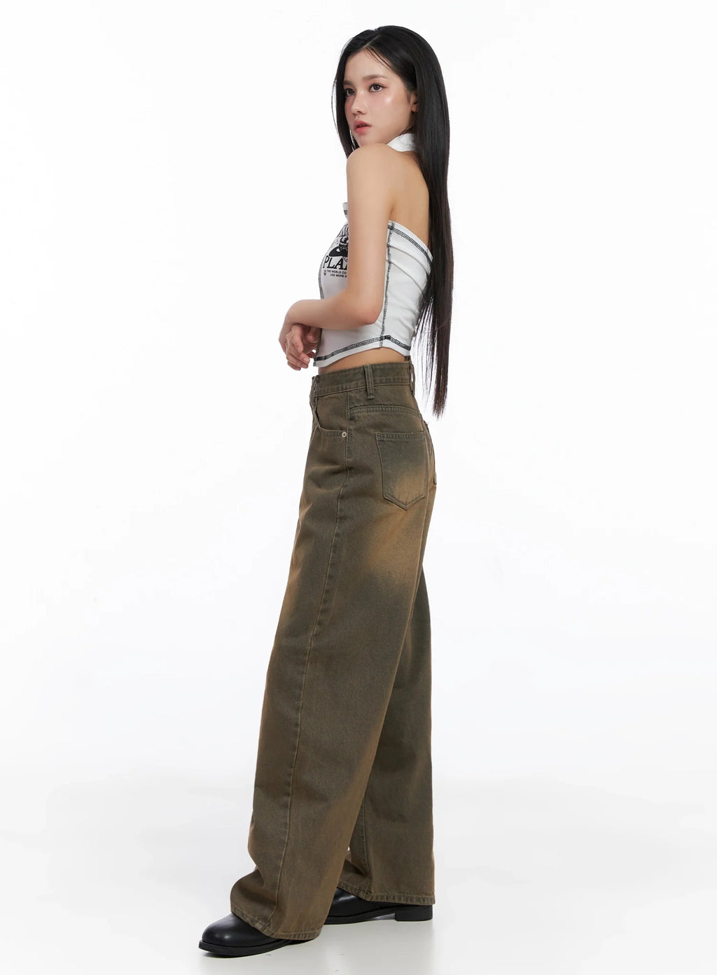 Graphic Collared Tube Top IS525