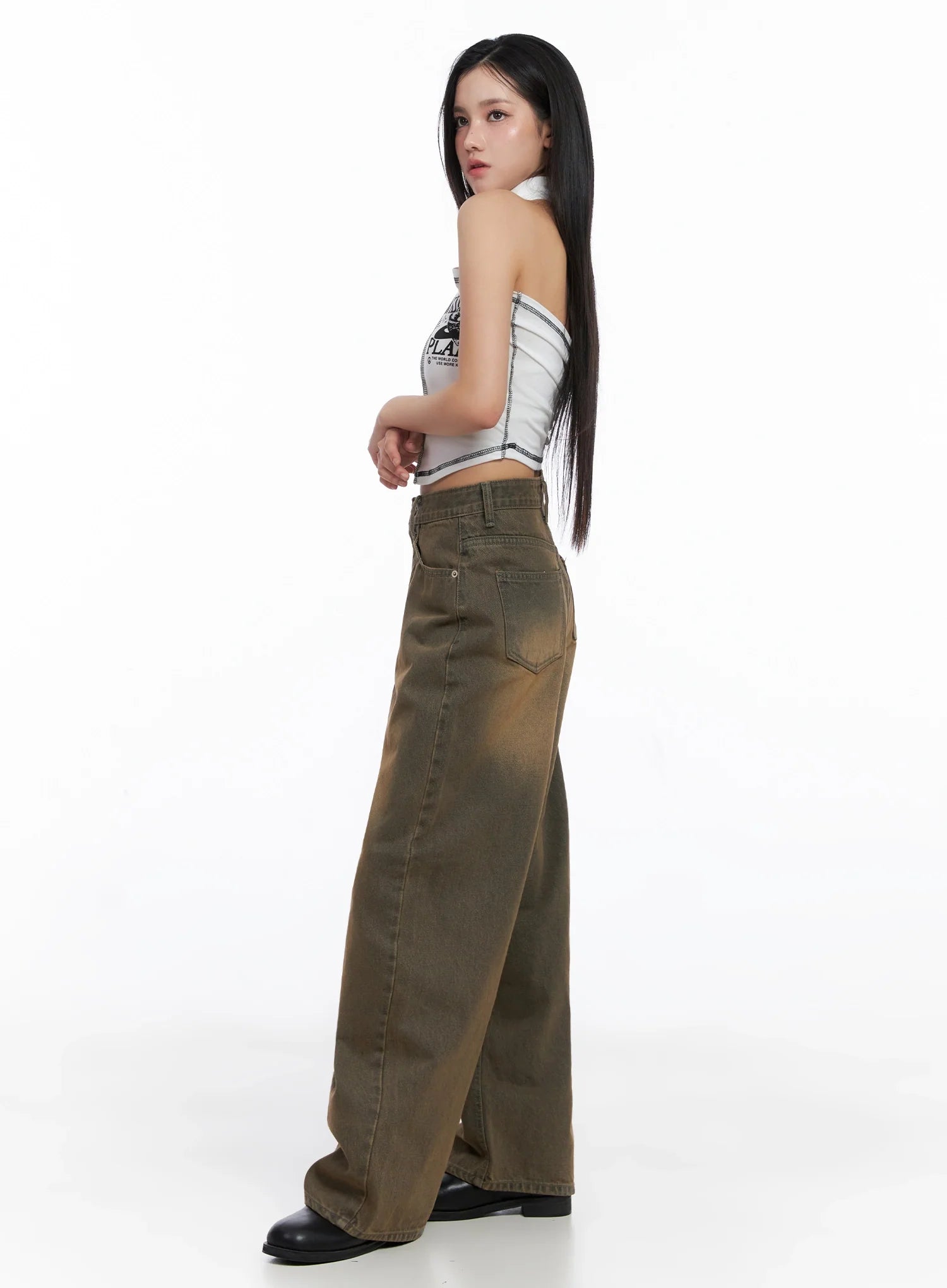 Graphic Collared Tube Top IS525