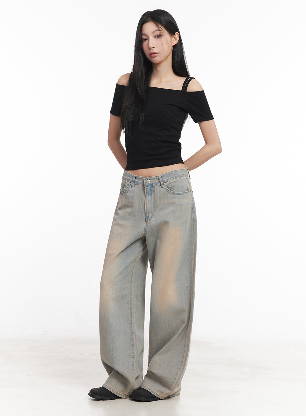 Mielle Washed Wide-Leg Jeans IY516