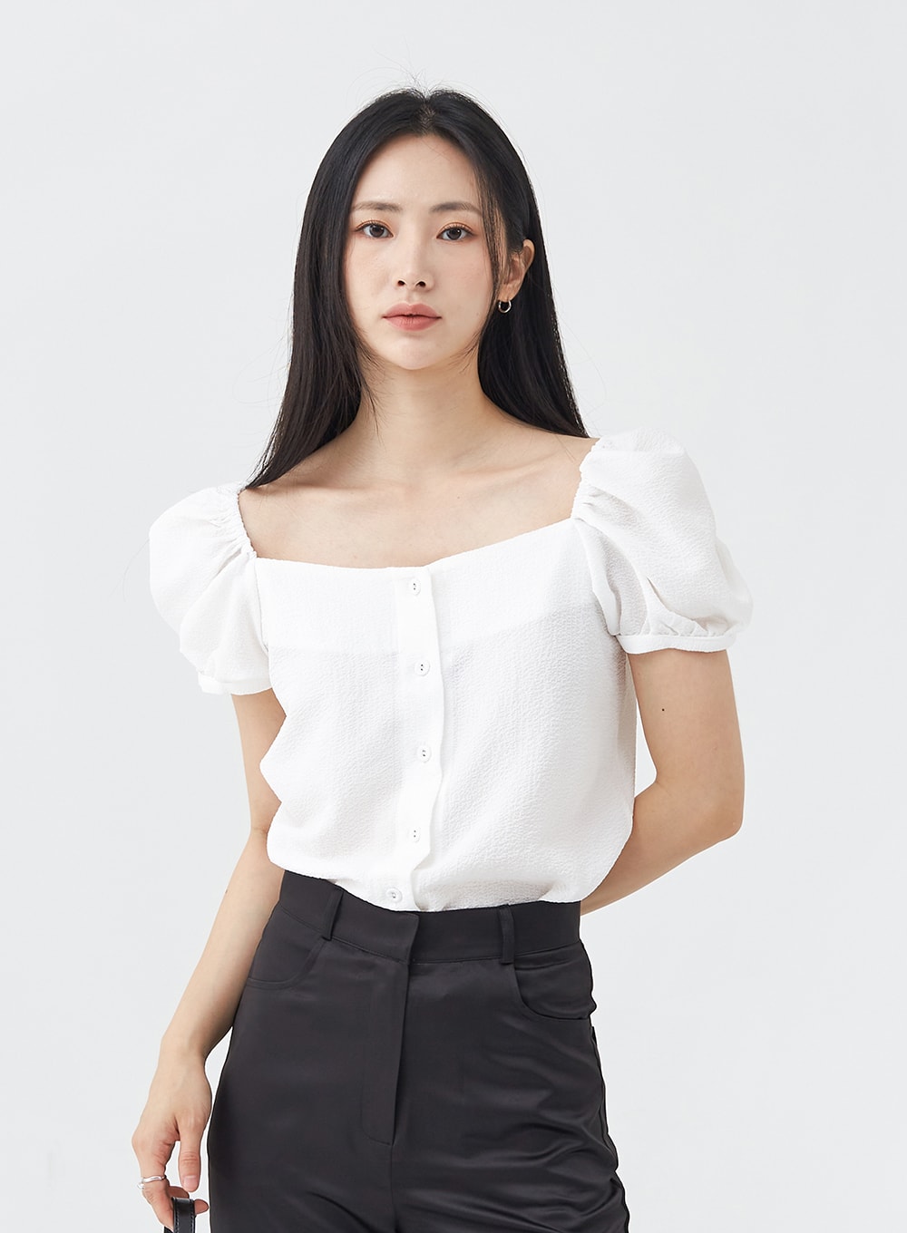 Satin Slit Straight Fit Tailored Pants OG10