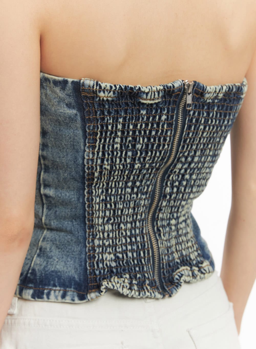 Urban Denim Stitched Tube Top CA503