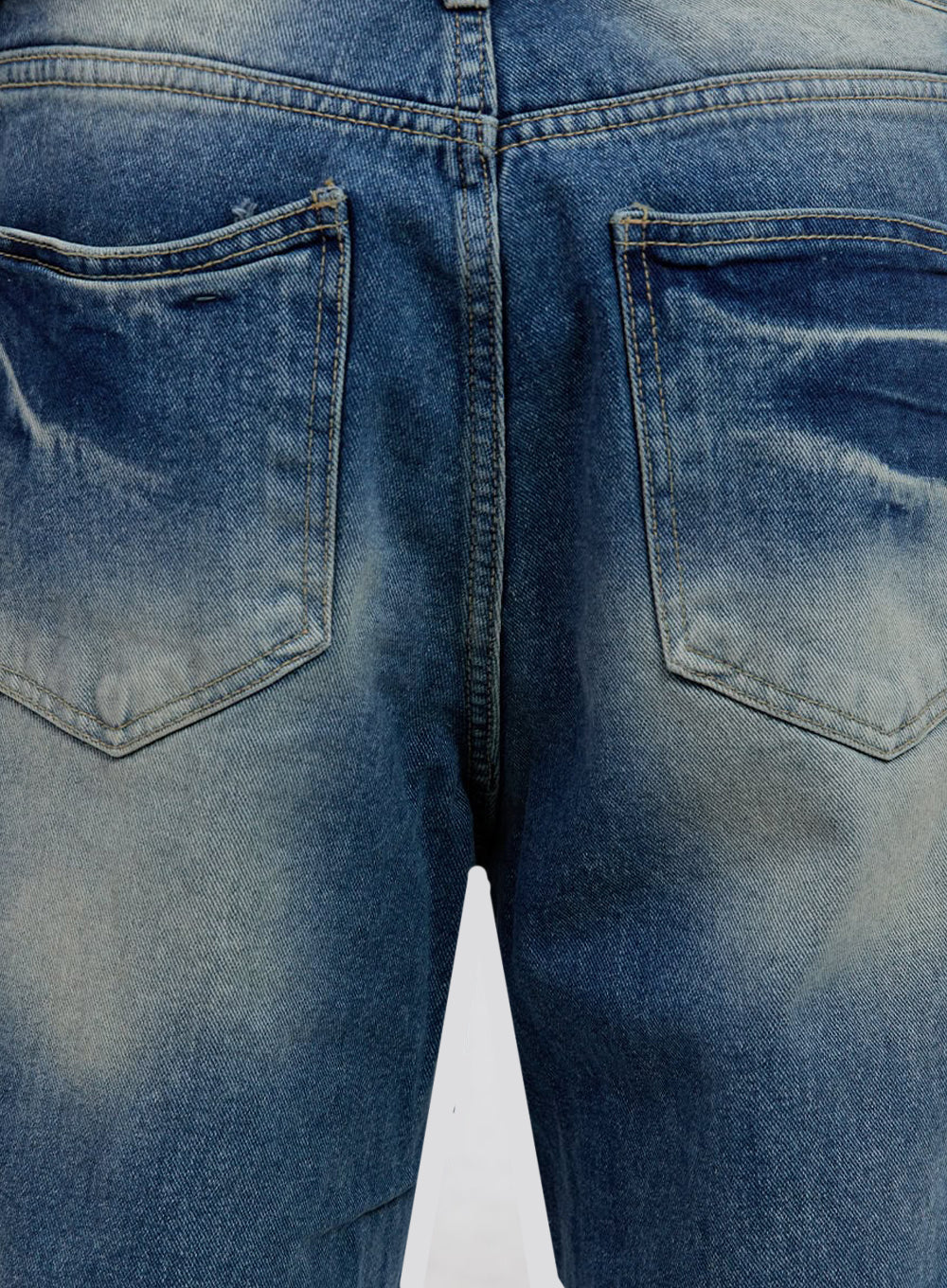 Men's Washed Straight-Leg Jeans IM525