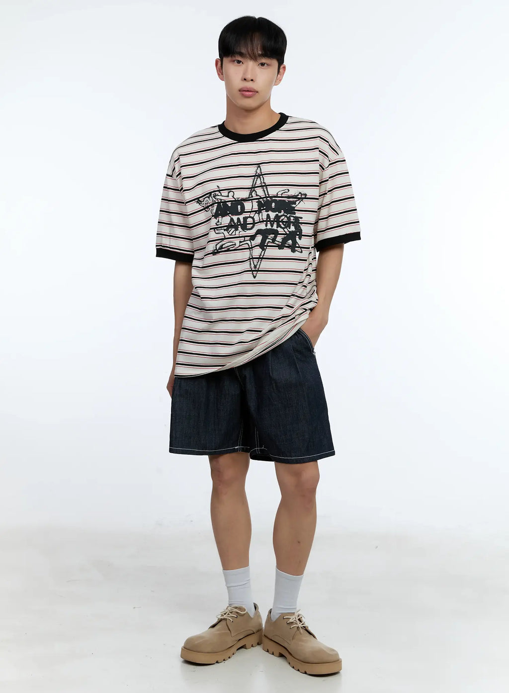 Men's Star Contrast Stripe Tee IL517