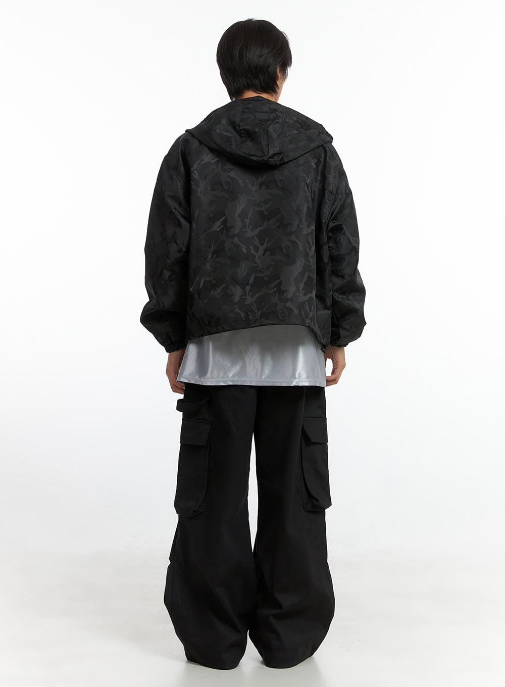 Men's Camo Zip-Up Hooded Jacket IO402