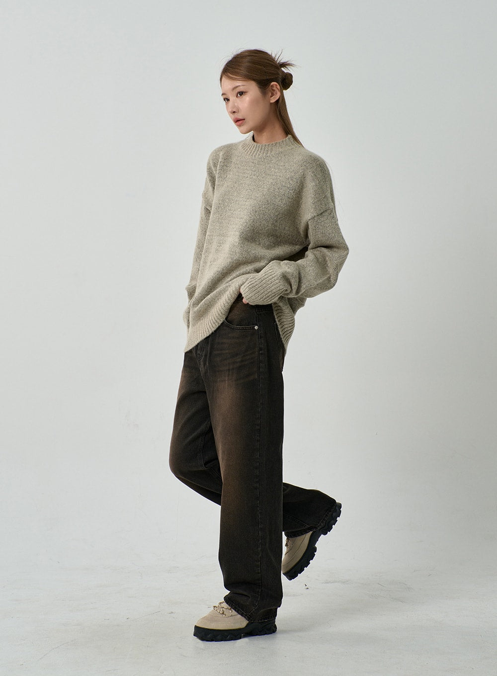 Washed Wide Leg Jeans CD14